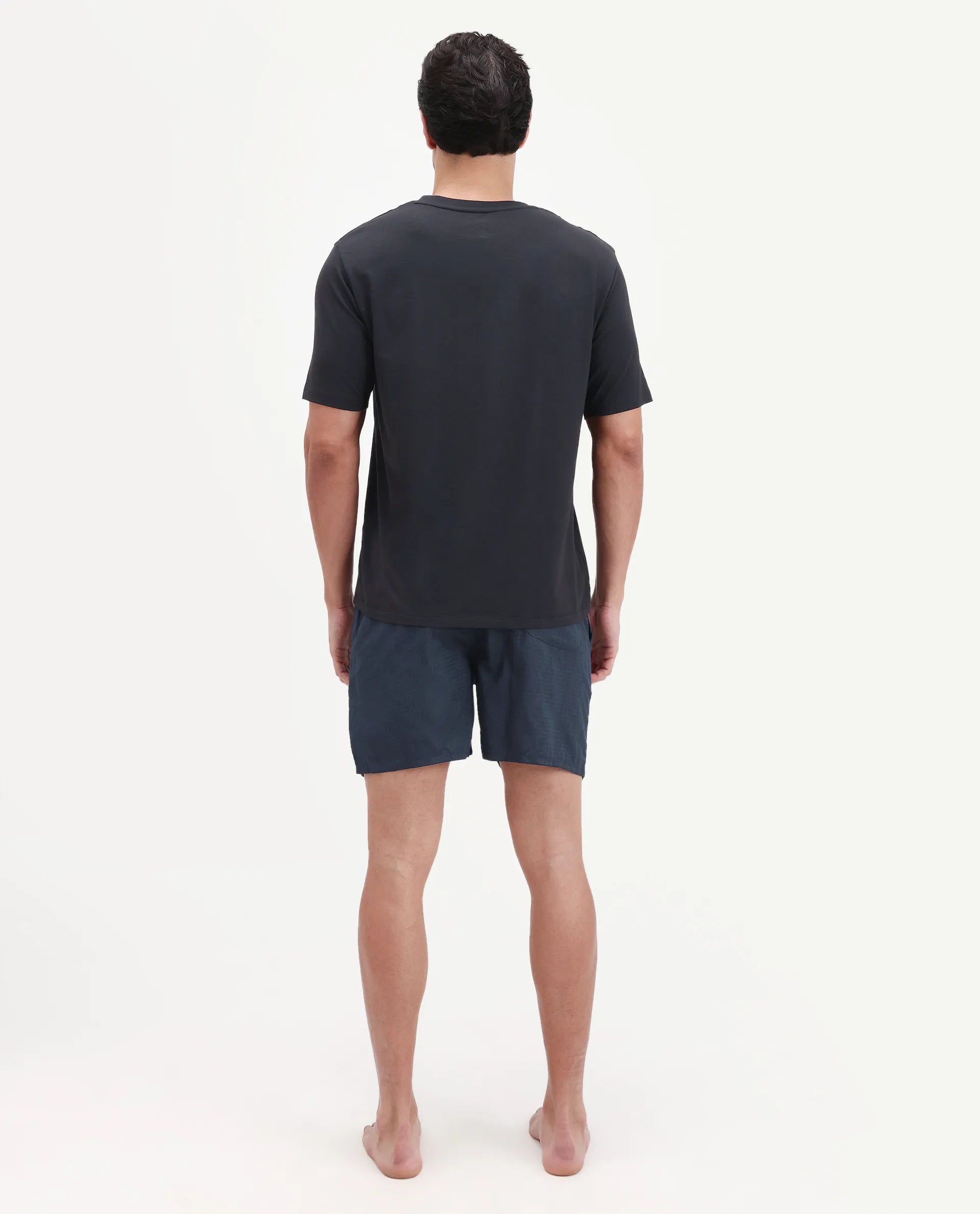 Rare Rabbit Men's Cean Navy Cotton Fabric Regular Fit Checks Boxer