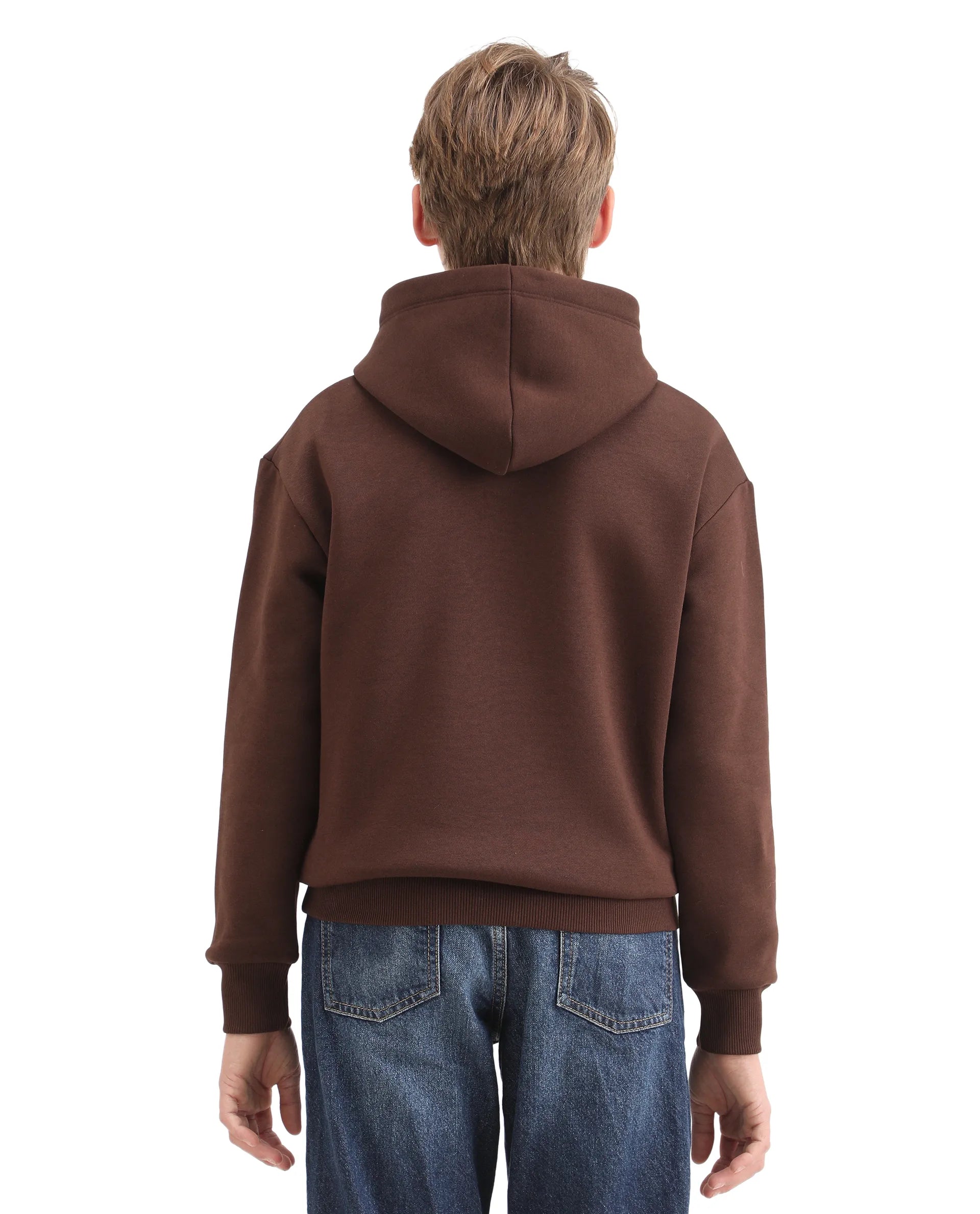 Rare Ones Kids Tito Dark Brown Cotton Blend Pull-On Closure Hd Print Full Sleeves Oversized Sweatshirt