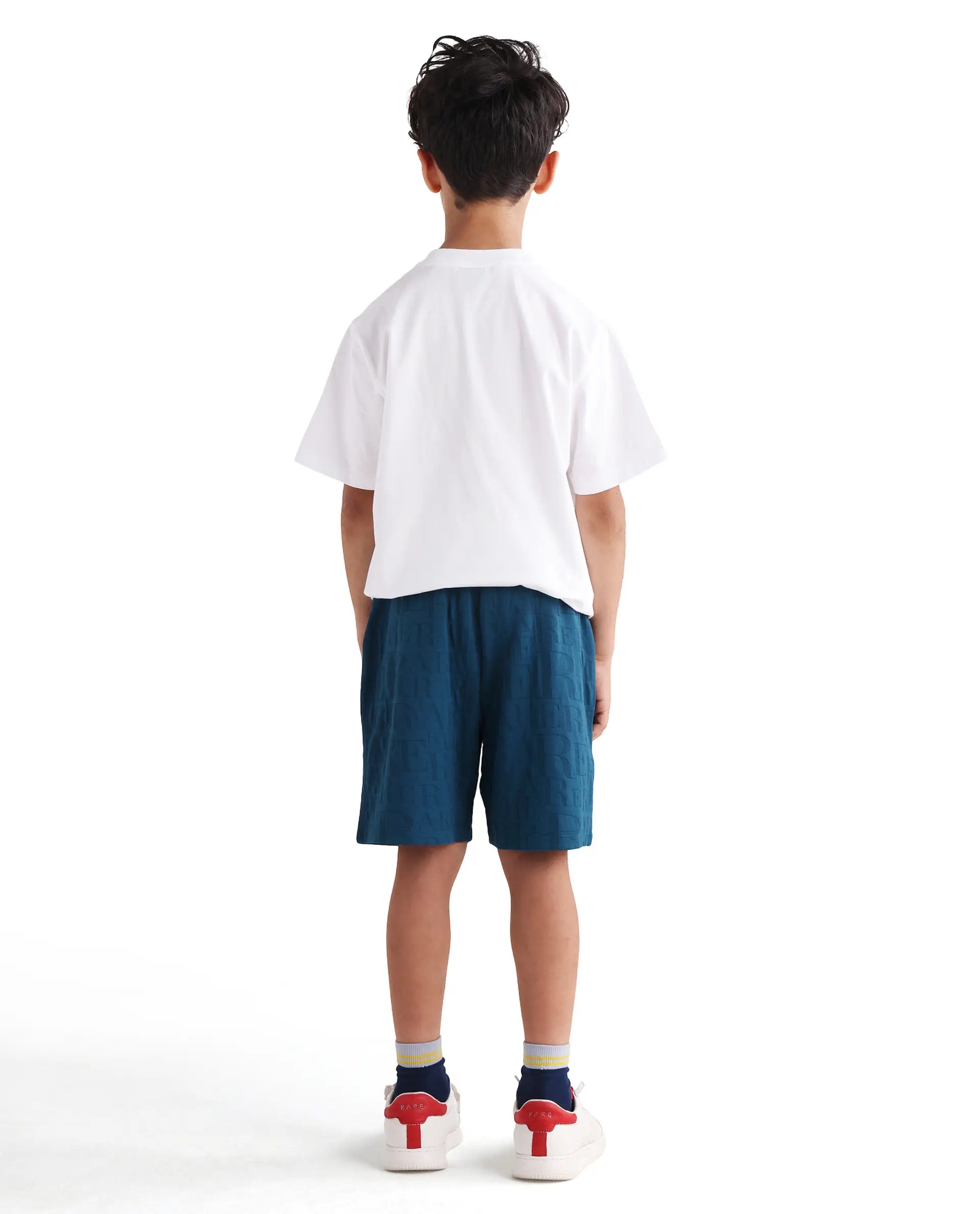 Rare Ones Kids Alti-B Teal Polyester Blend Drawstring Closure All Over Print Regular Fit Shorts