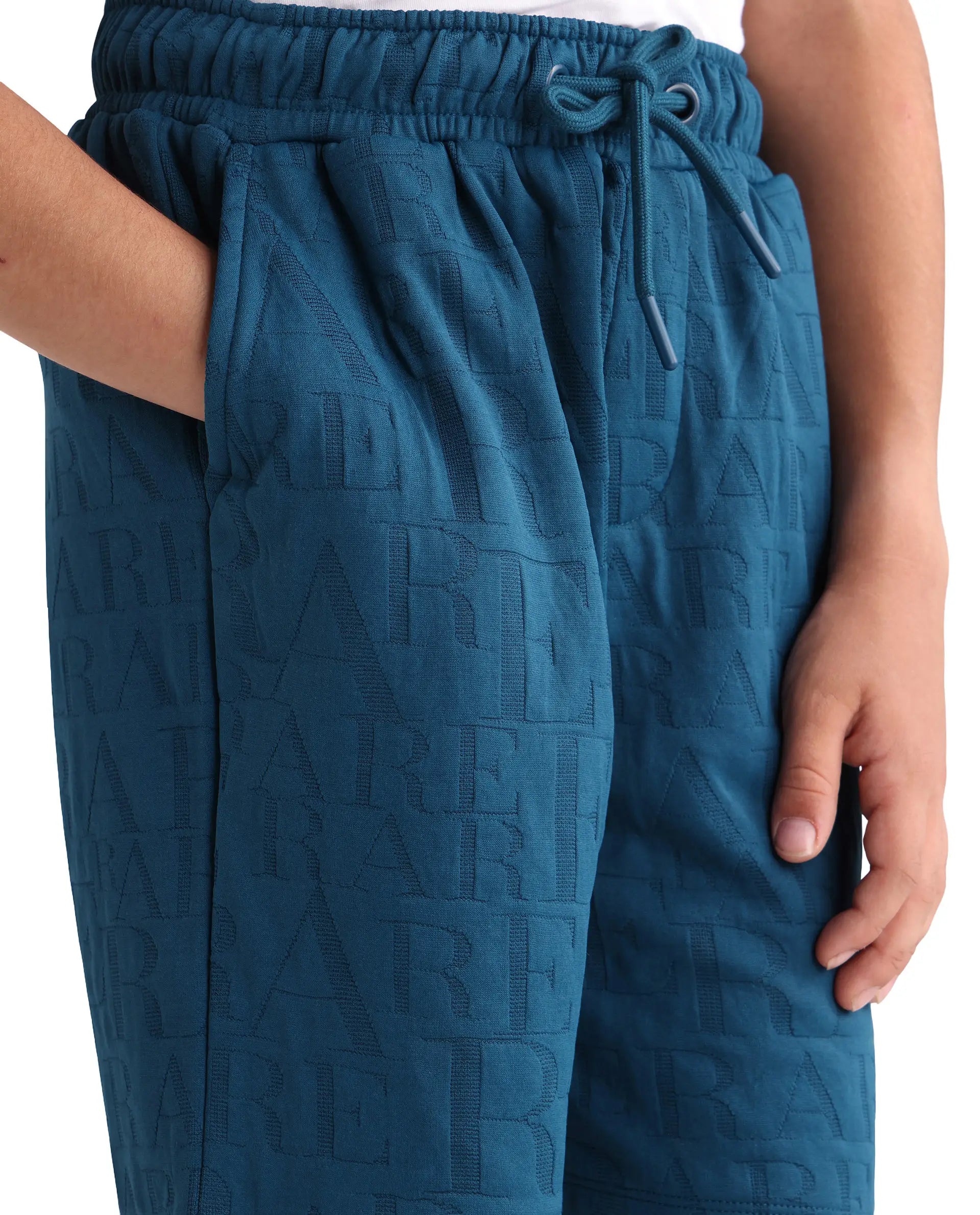 Rare Ones Kids Alti-B Teal Polyester Blend Drawstring Closure All Over Print Regular Fit Shorts