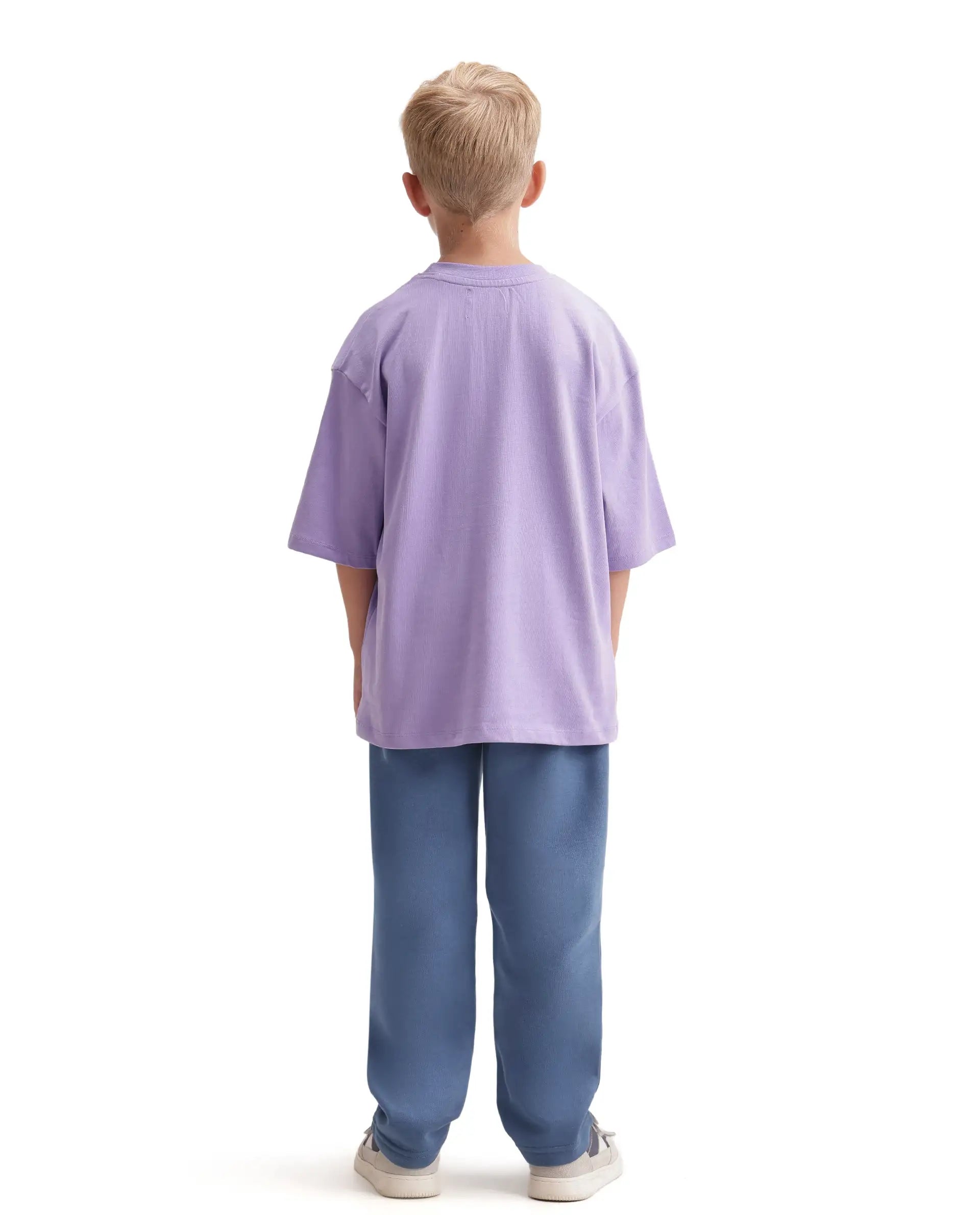 Rare Ones Kids Zaid-B Dusky Blue Cotton Blend Regular Fit Trackpant