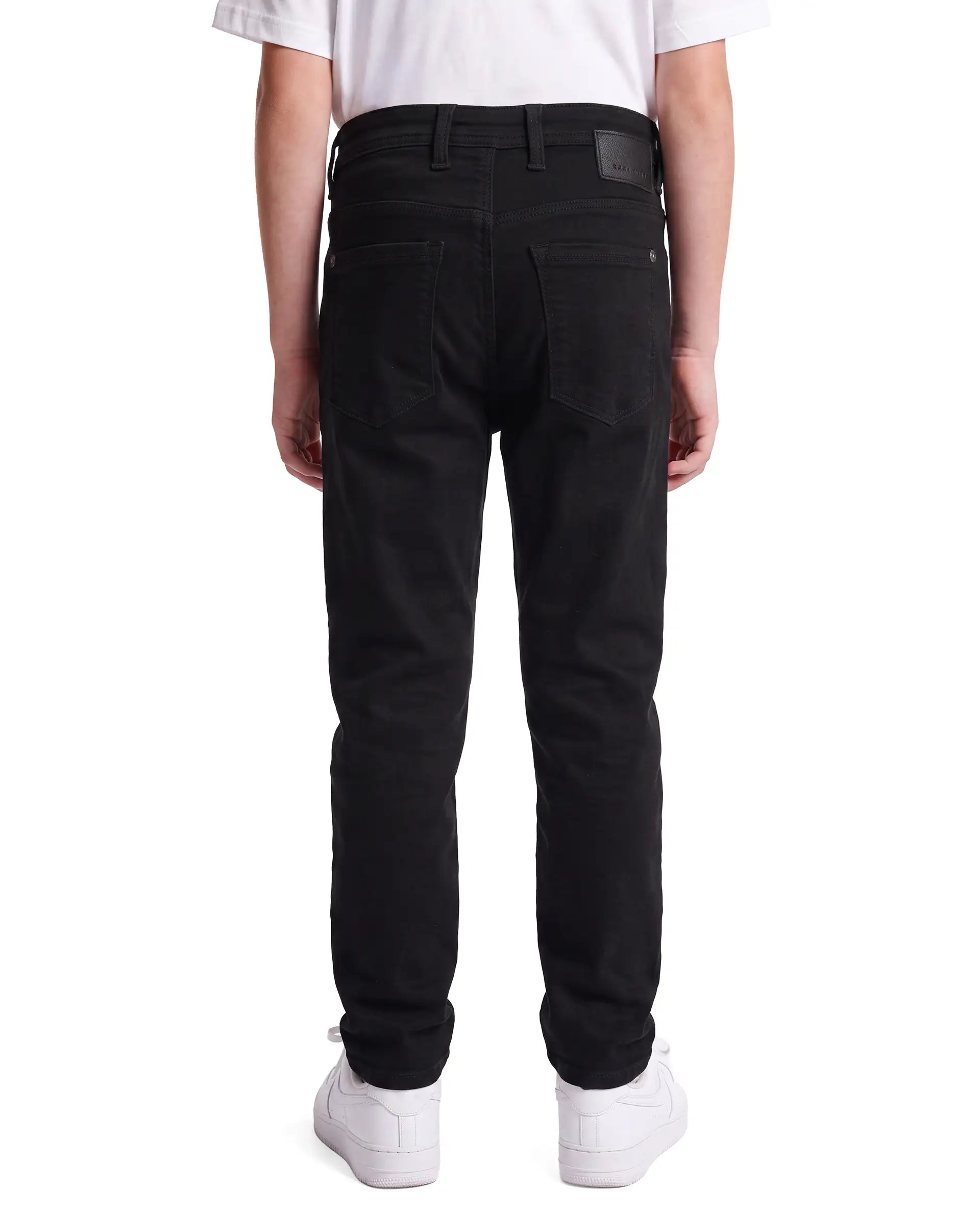 Rare Ones Kid's Corvo-K Black Cotton Blend Fabric Regular Plain Jeans
