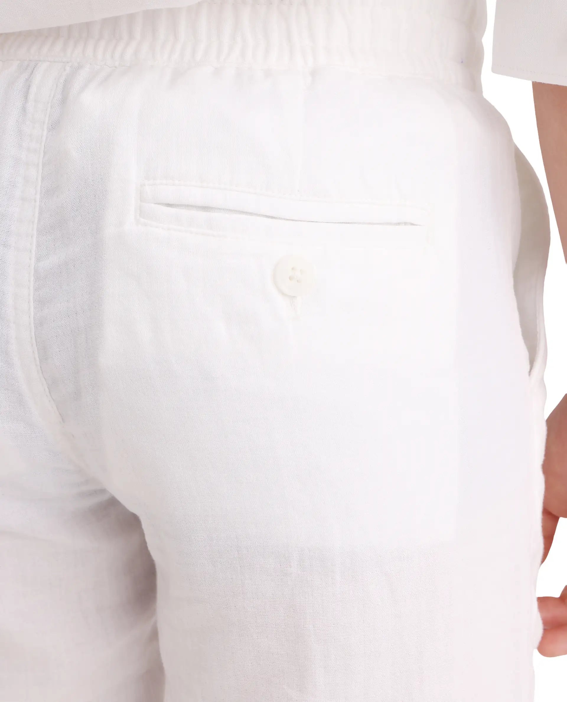 Rare Ones Kids Prest-K-26 White Cotton Blend Button And Zipper Closure Regular Fit Trouser