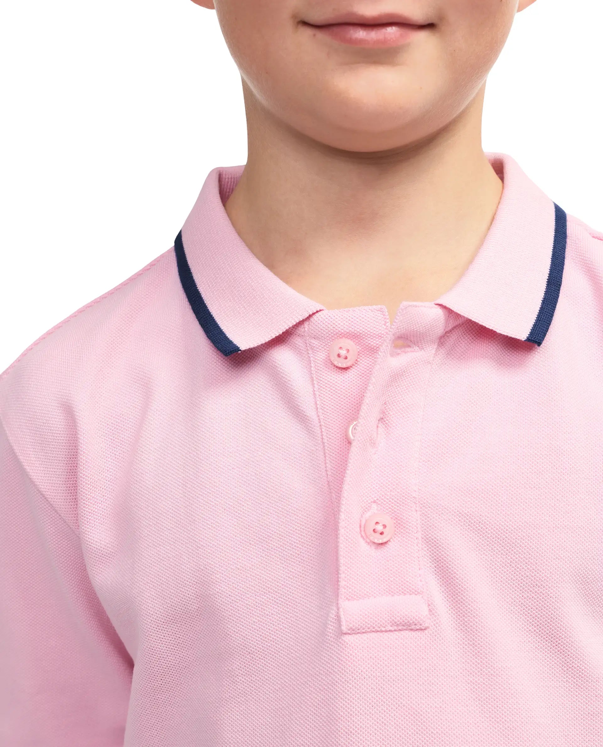 Rare Ones Kids Rovo Light Pink Cotton Button Closure Pigment Print Regular Fit Polo