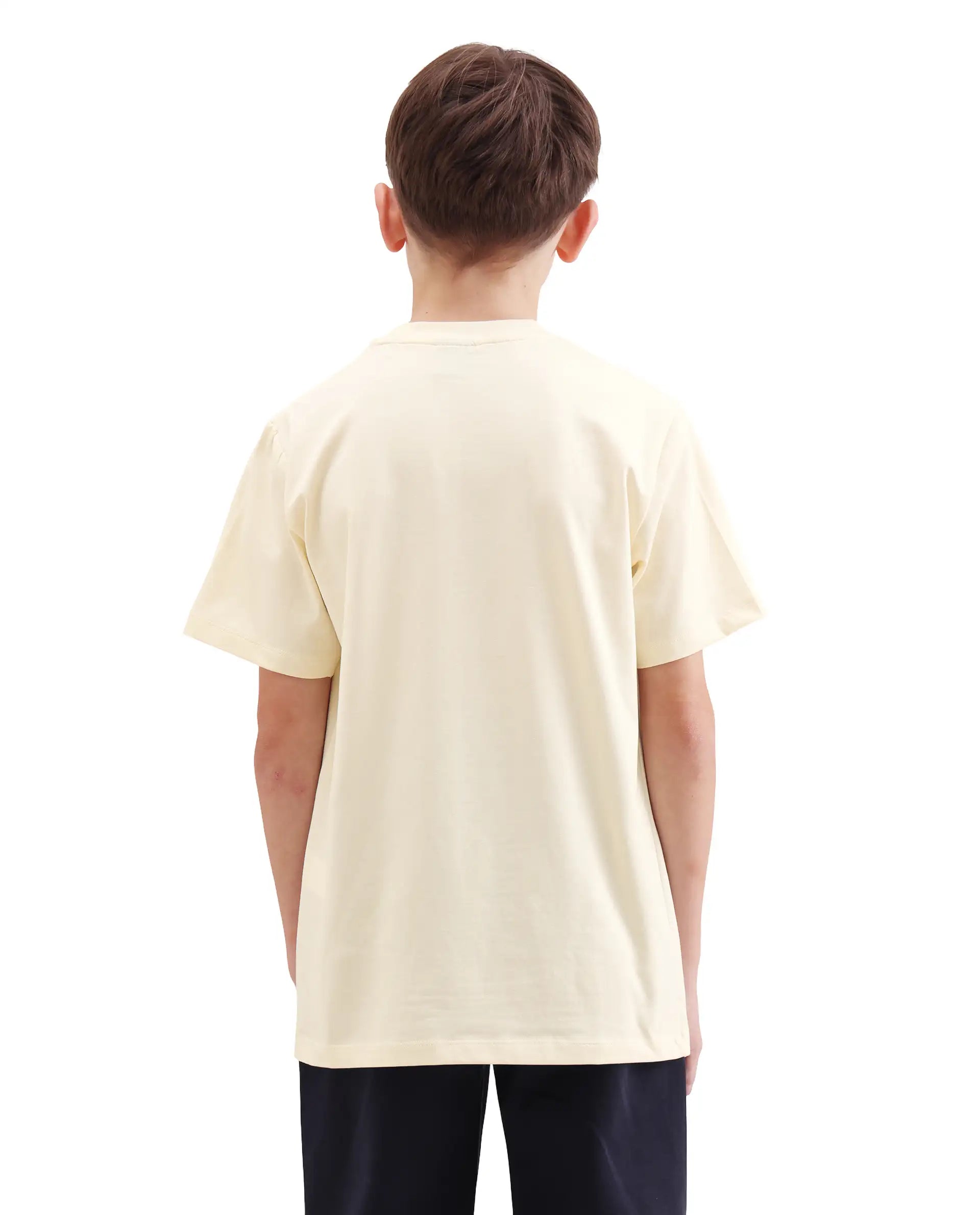 Rare Ones Kids Trac Off White Cotton Blend Pull-On Closure Pigment Print Regular Fit T-Shirt