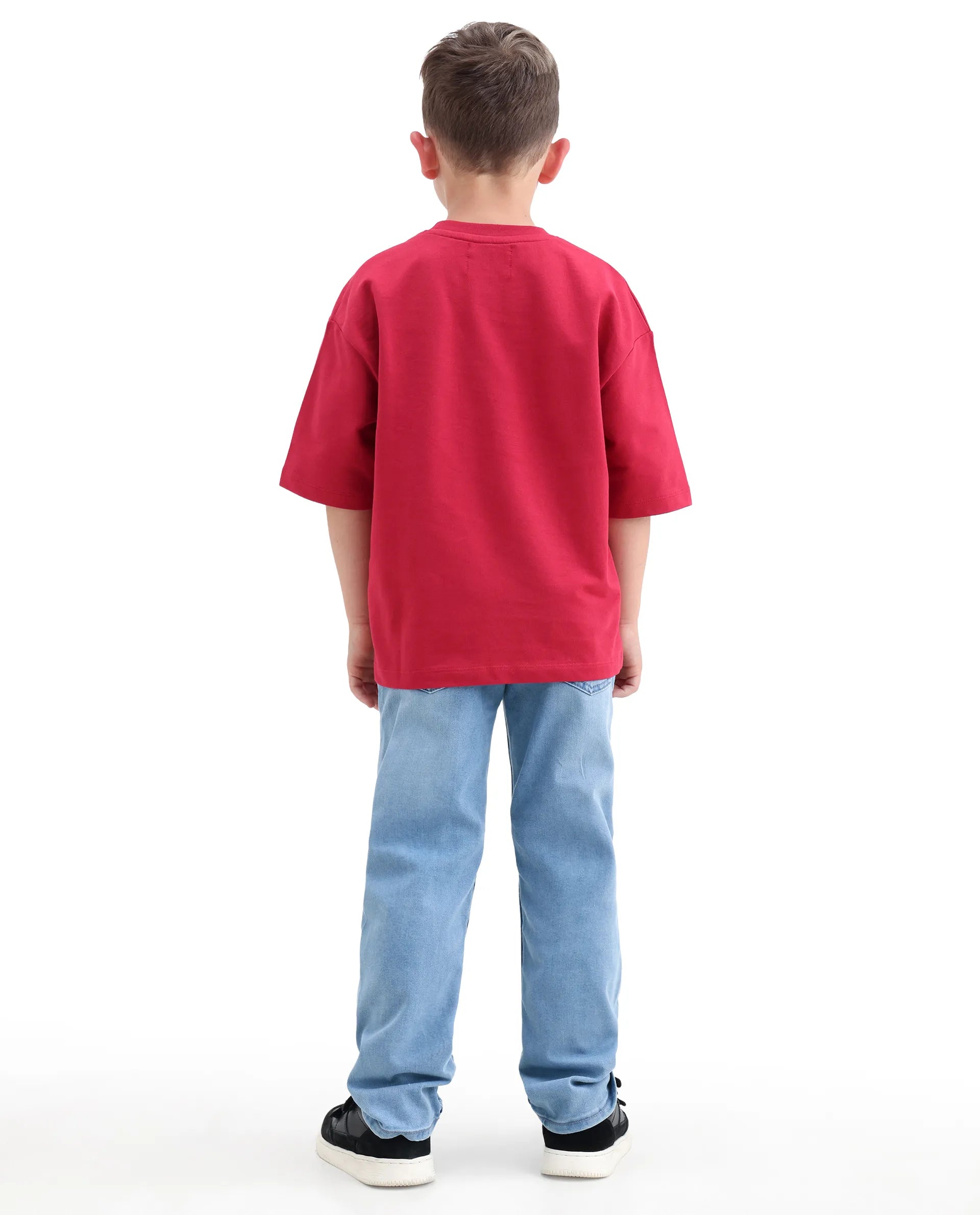 Rare Ones Kids Loet-2 Light Blue Cotton Blend Fabric Zipper Closure Regular Fit Jeans