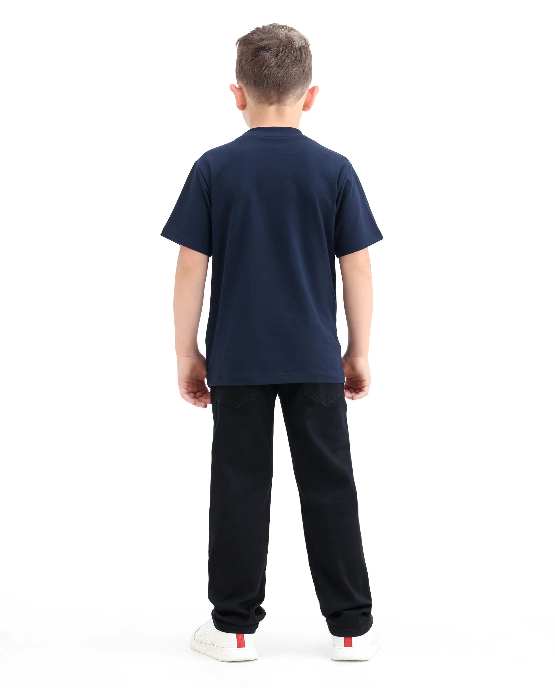 Rare Ones Kids Clif Black Cotton Blend Fabric Zipper Closure Regular Fit Jeans