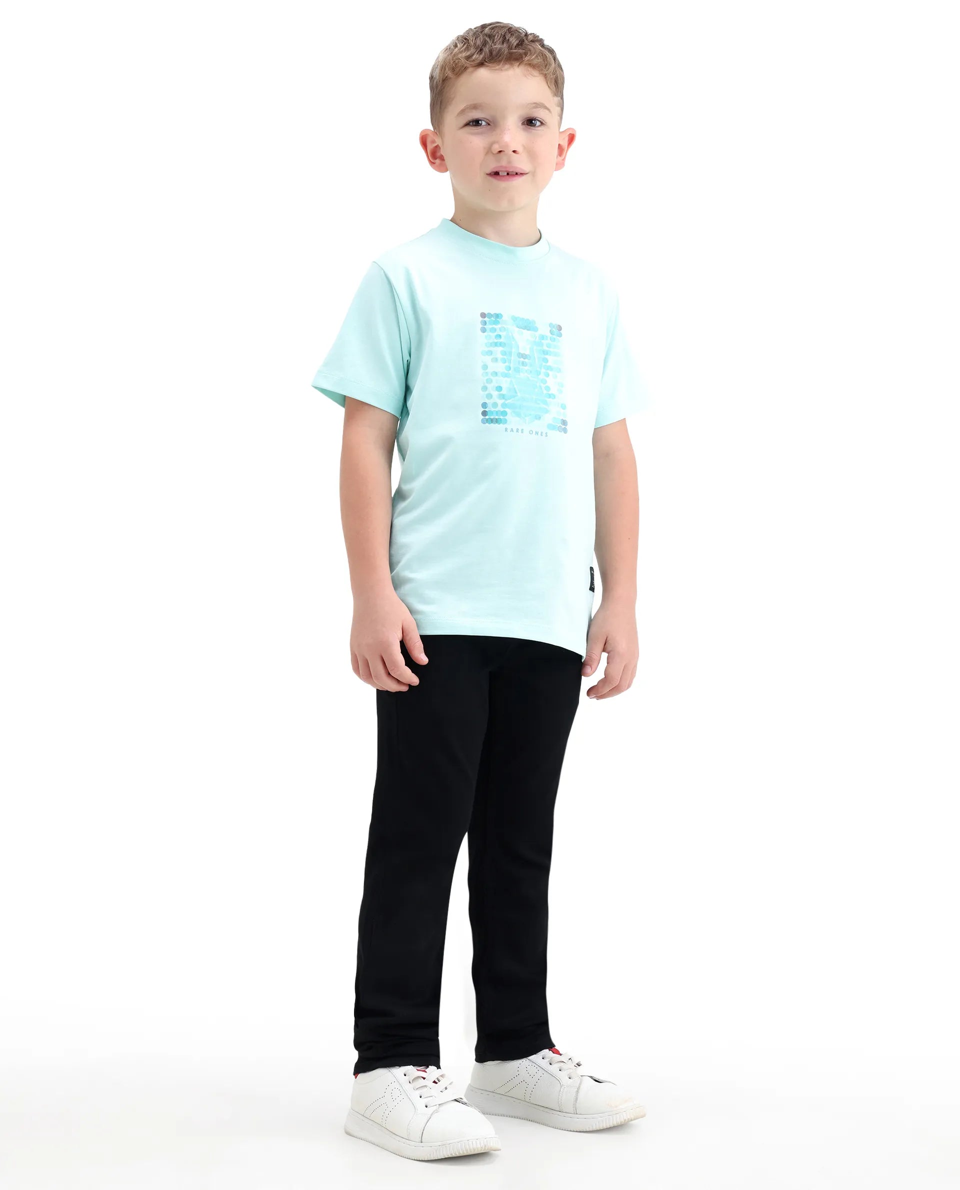 Rare Ones Kids Holt Black Cotton Blend Fabric Drawstring Closure Slim Fit Jeans