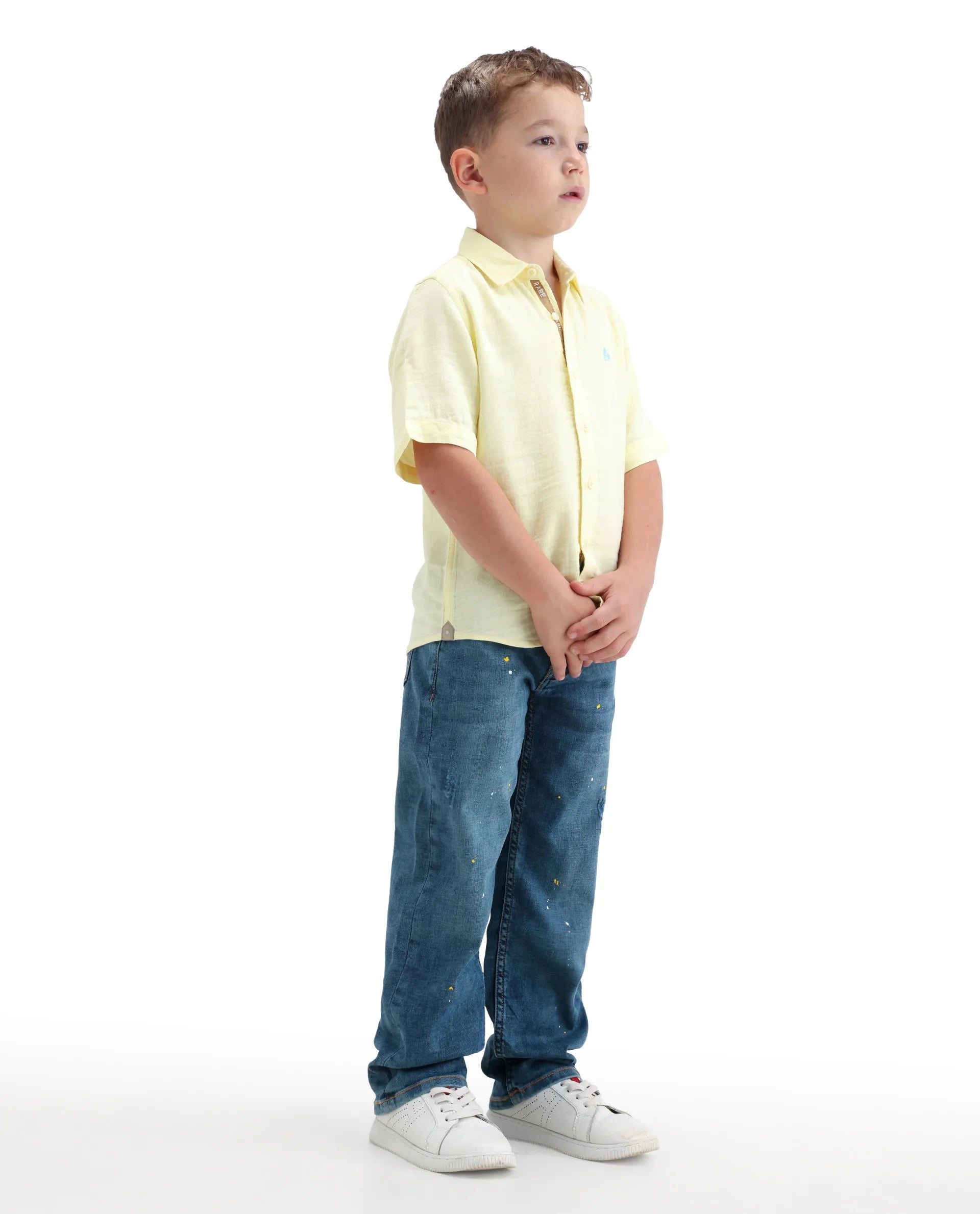 Rare Ones Kids Zigo Light Blue Cotton Blend Fabric Zipper Closure Relaxed Fit Jeans