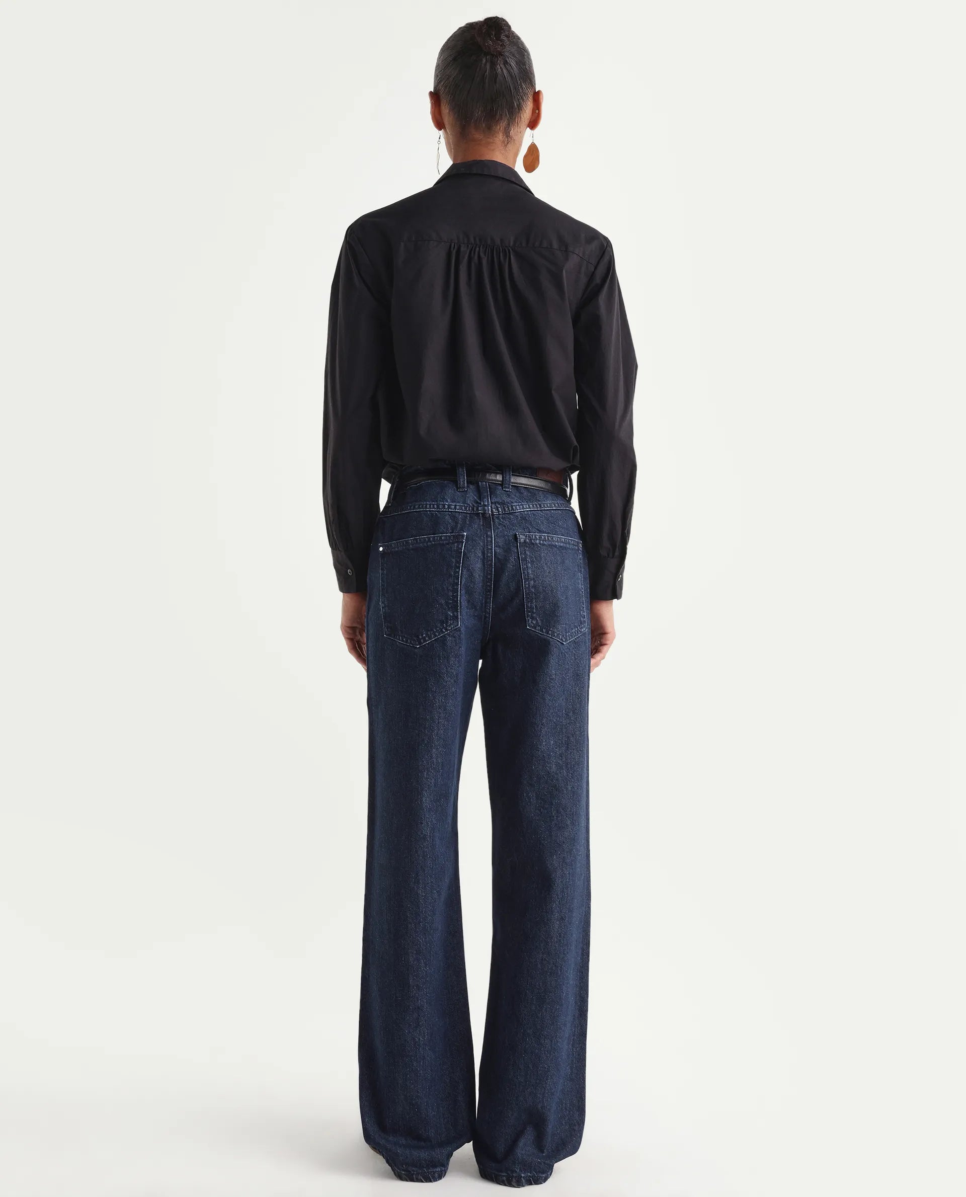 Rareism Women's Reglin Dark Blue Cotton Regular Fit Plain Jeans