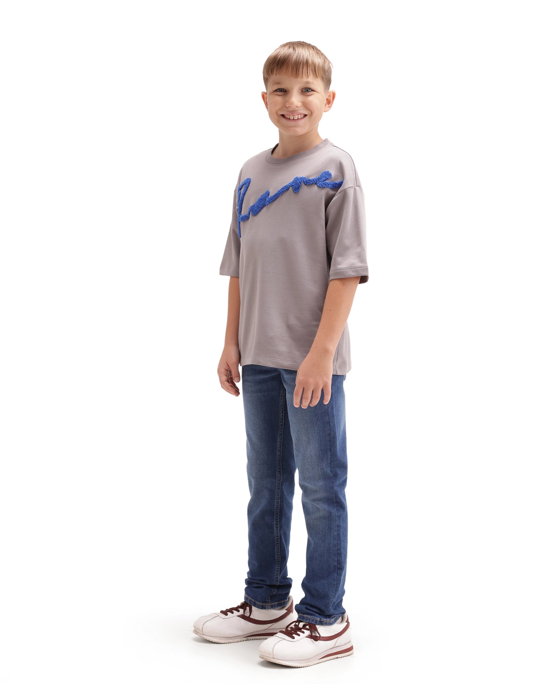 Rare Ones Kids Livo Light Blue Cotton Blend Fabric Drawstring Closure Regular Fit Plain Jeans