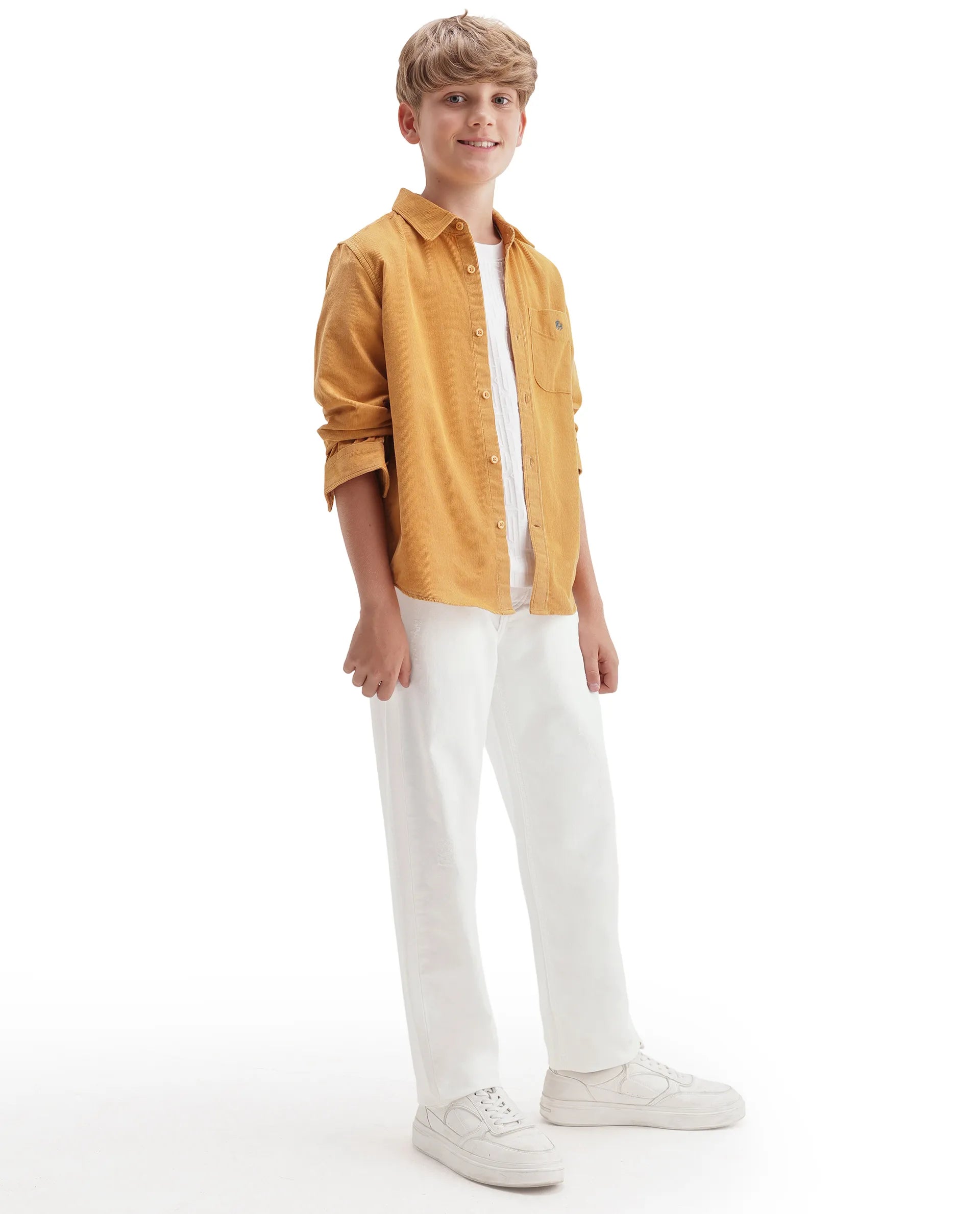 Rare Ones Kids Hoax Off White Cotton Blend Fabric Button And Zipper Closure Regular Plain Jeans