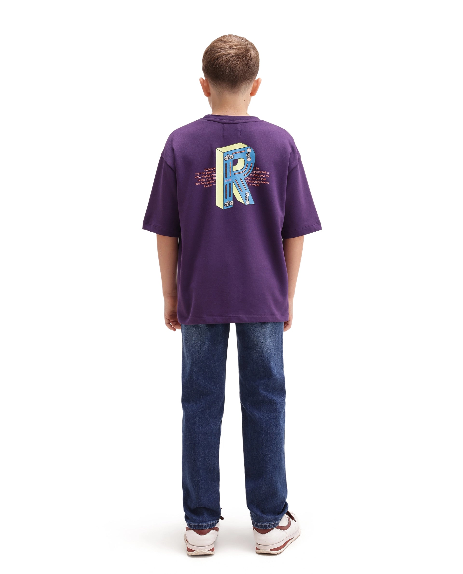 Rare Ones Kids Himp Light Blue Cotton Blend Fabric Button And Zip Closure Regular Fit Plain Jeans