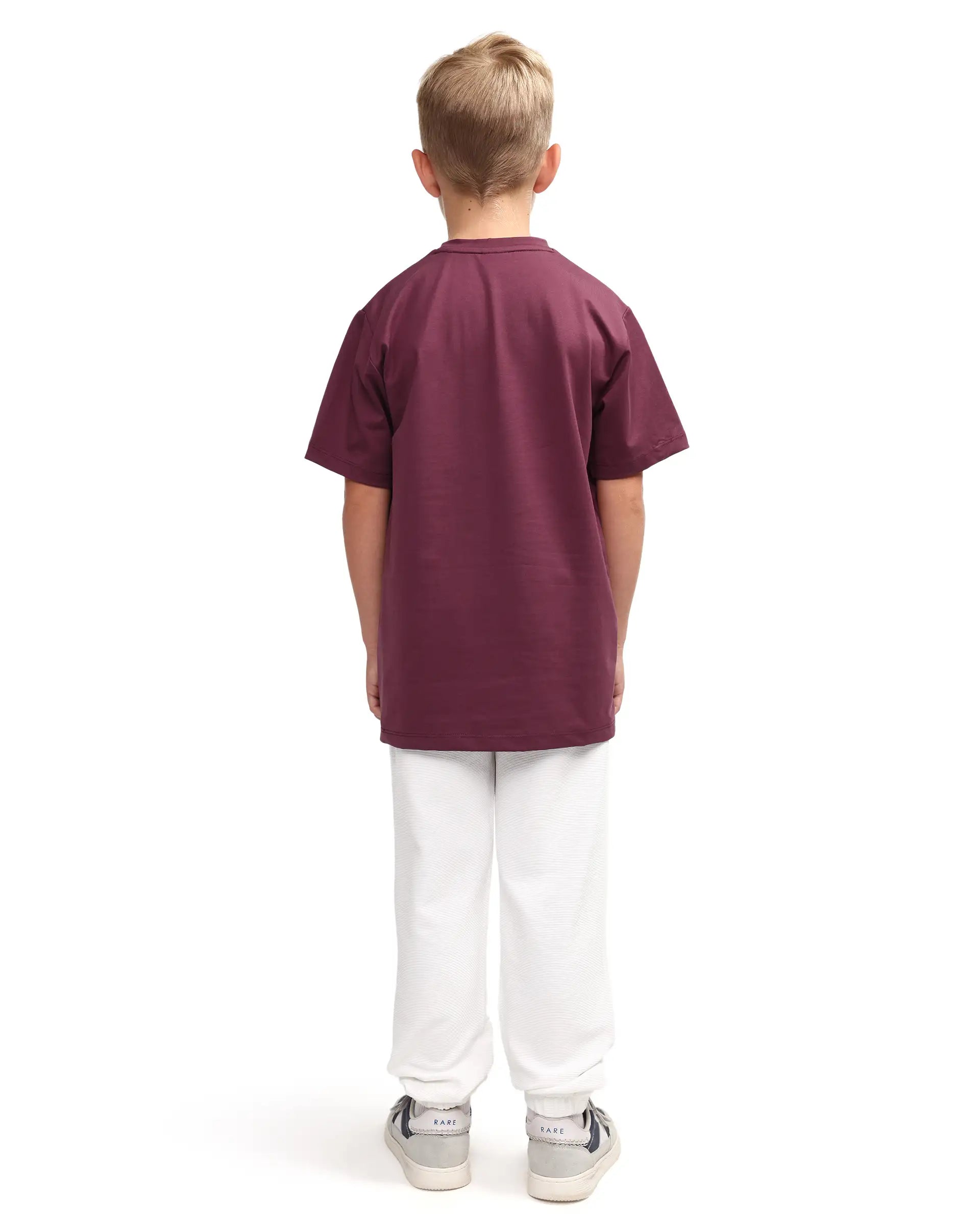 Rare Ones Kids Lando Off White Cotton Blend Fabric Drawstring Closure Jogger Fit Track Pant