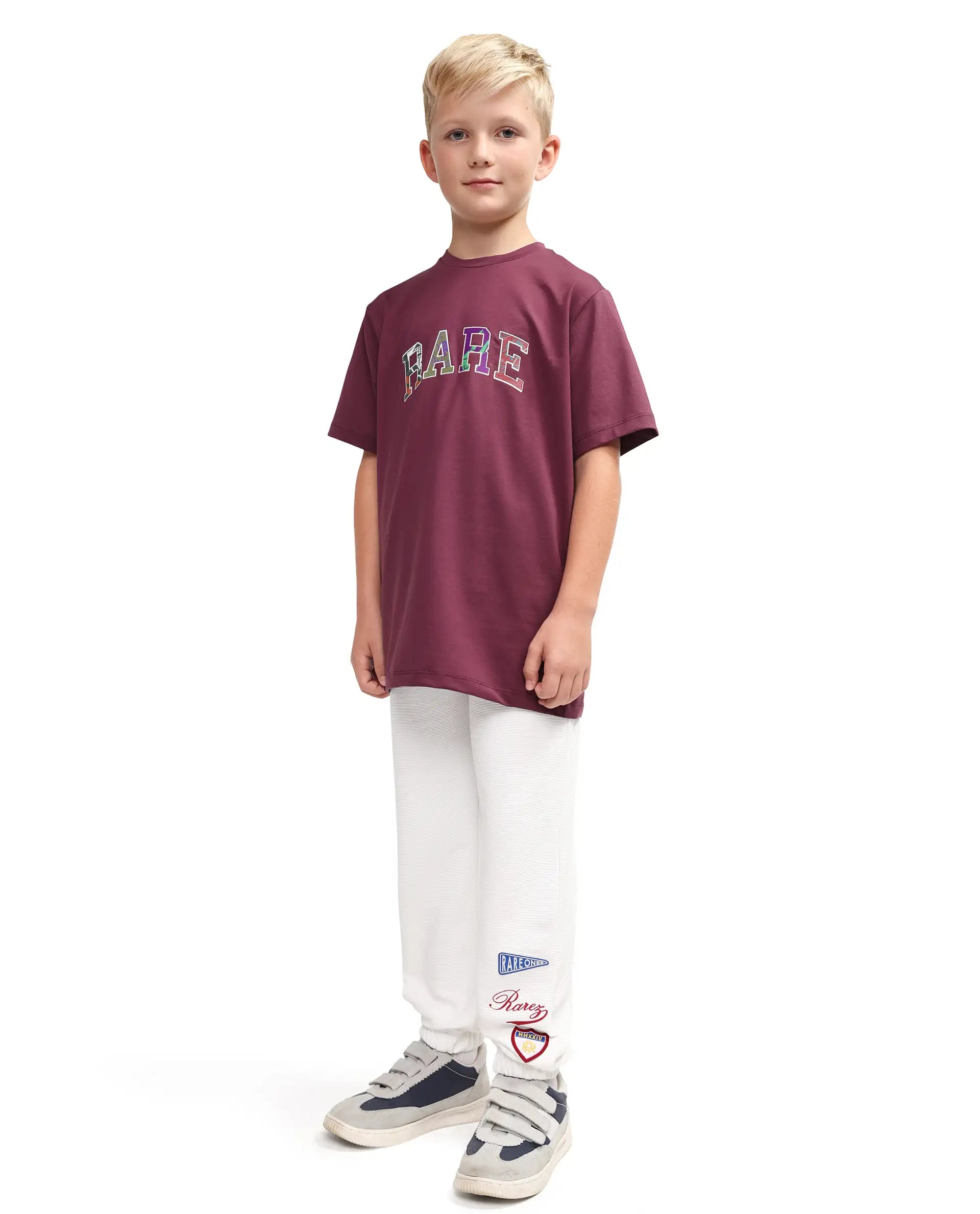 Rare Ones Kids Lando Off White Cotton Blend Fabric Drawstring Closure Jogger Fit Track Pant