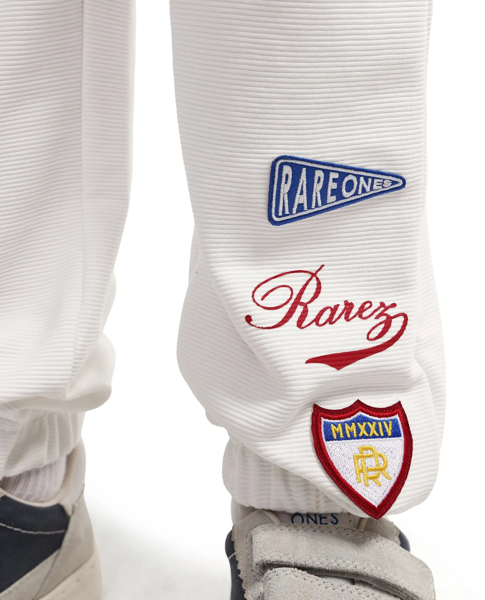 Rare Ones Kids Lando Off White Cotton Blend Fabric Drawstring Closure Jogger Fit Track Pant
