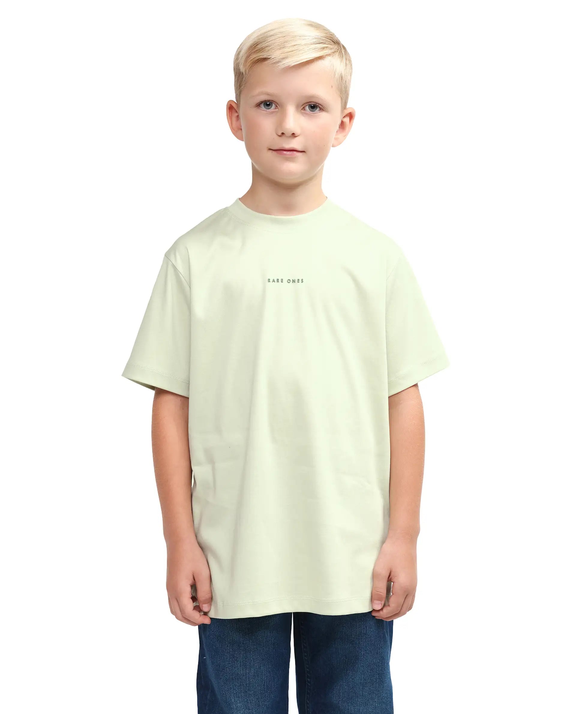 Rare Ones Kids Rob Fluorescent Green Cotton Blend Fabric Pull-On Closure Regular Fit T-Shirt