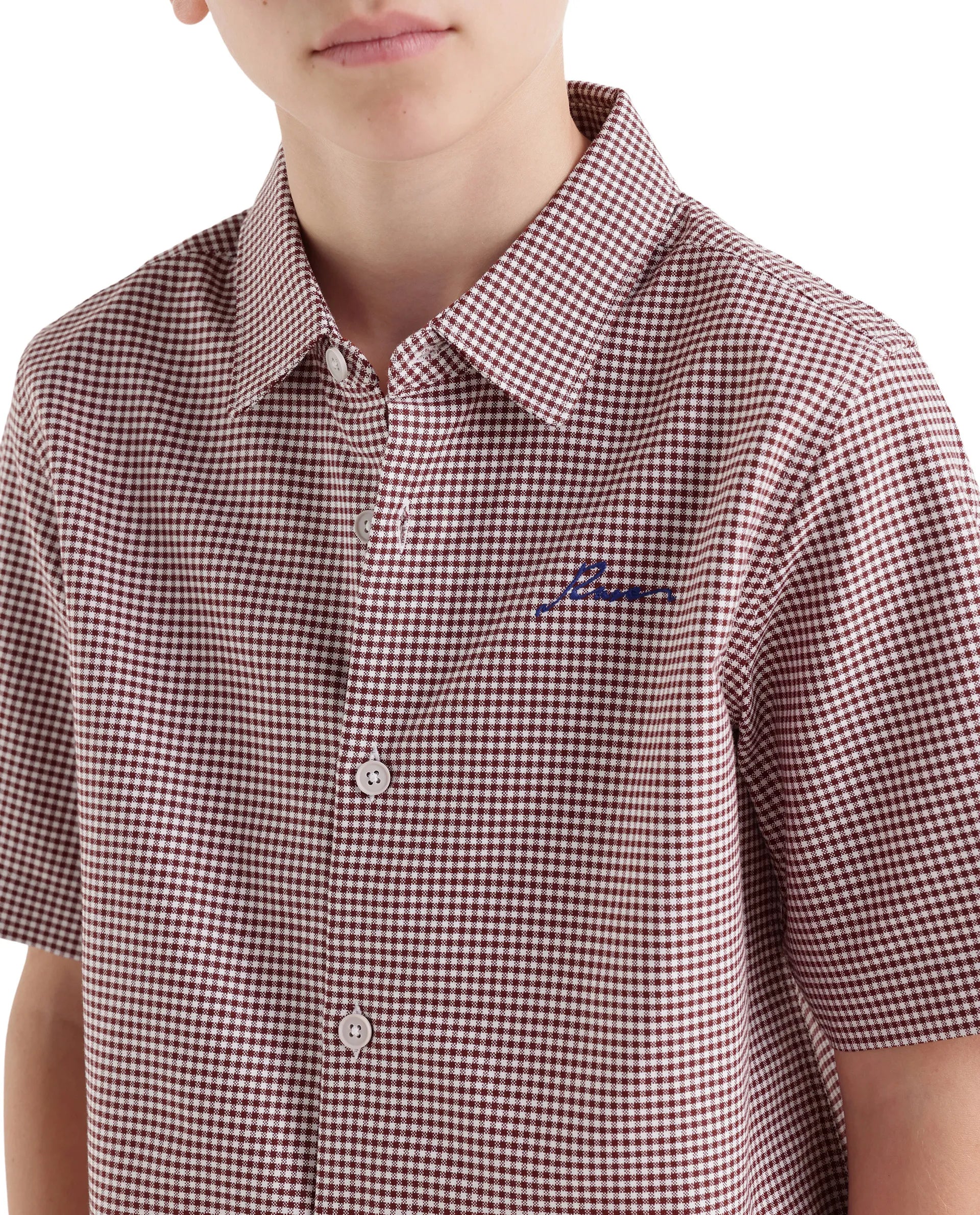 Rare Ones Kids Larton Dark Maroon Cotton Fabric Button Closure Regular Fit Shirt