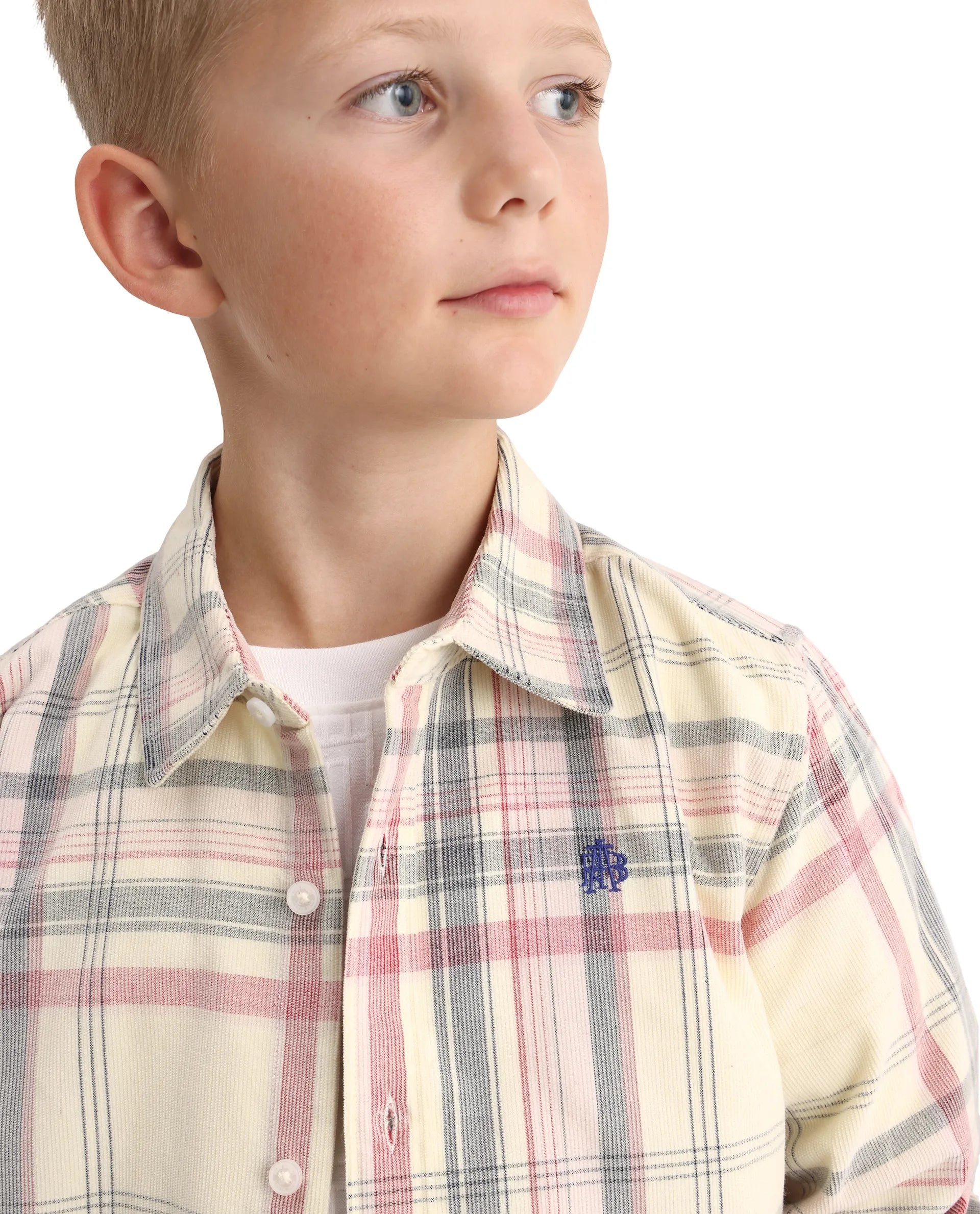 Rare Ones Kids Throo Light Red Cotton Blend Fabric Button Closure Regular Fit Shirt