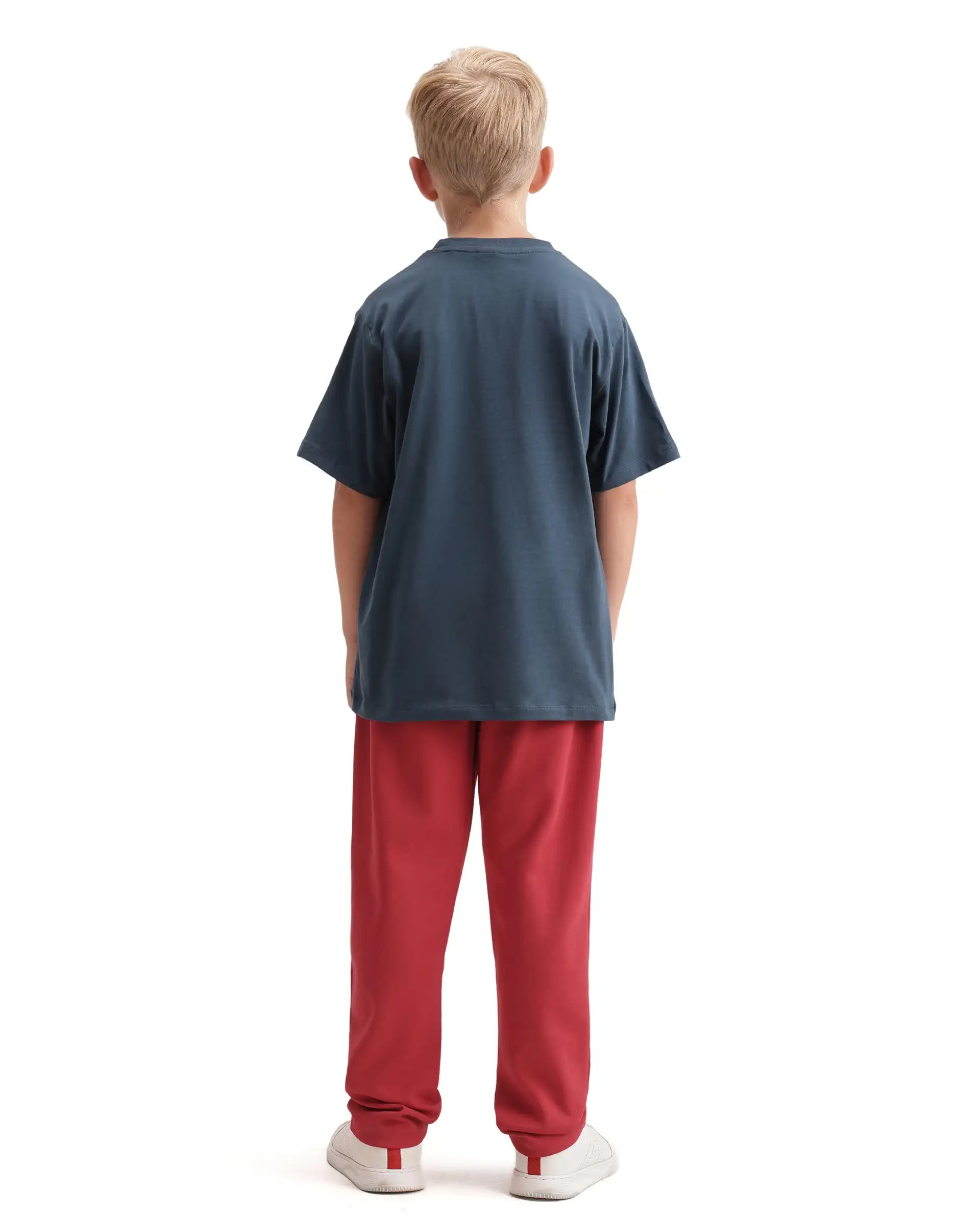Rare Ones Kids Feat-K Dark Teal Cotton Blend Fabric Pull-On Closure Regular Fit T-Shirt