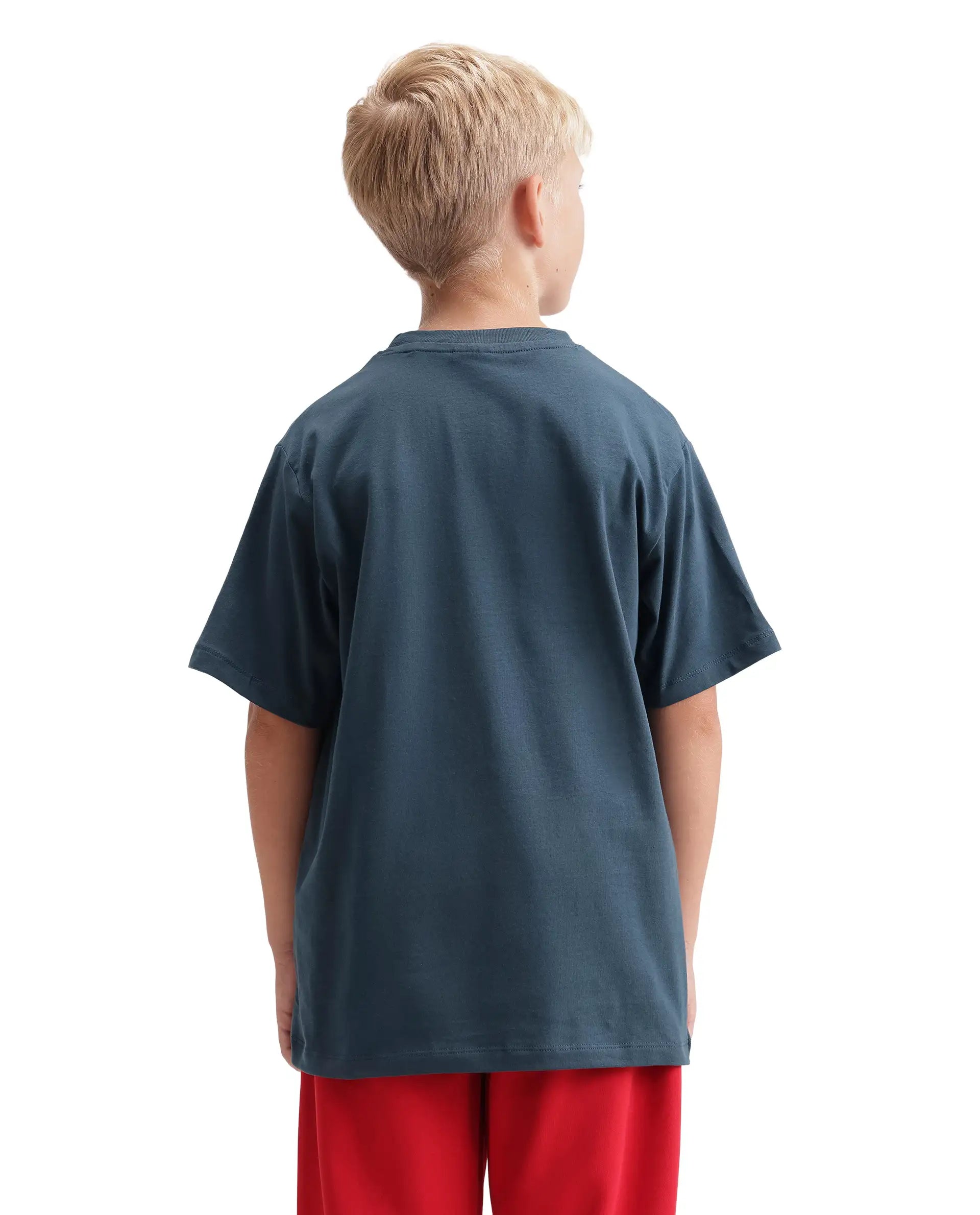Rare Ones Kids Feat-K Dark Teal Cotton Blend Fabric Pull-On Closure Regular Fit T-Shirt