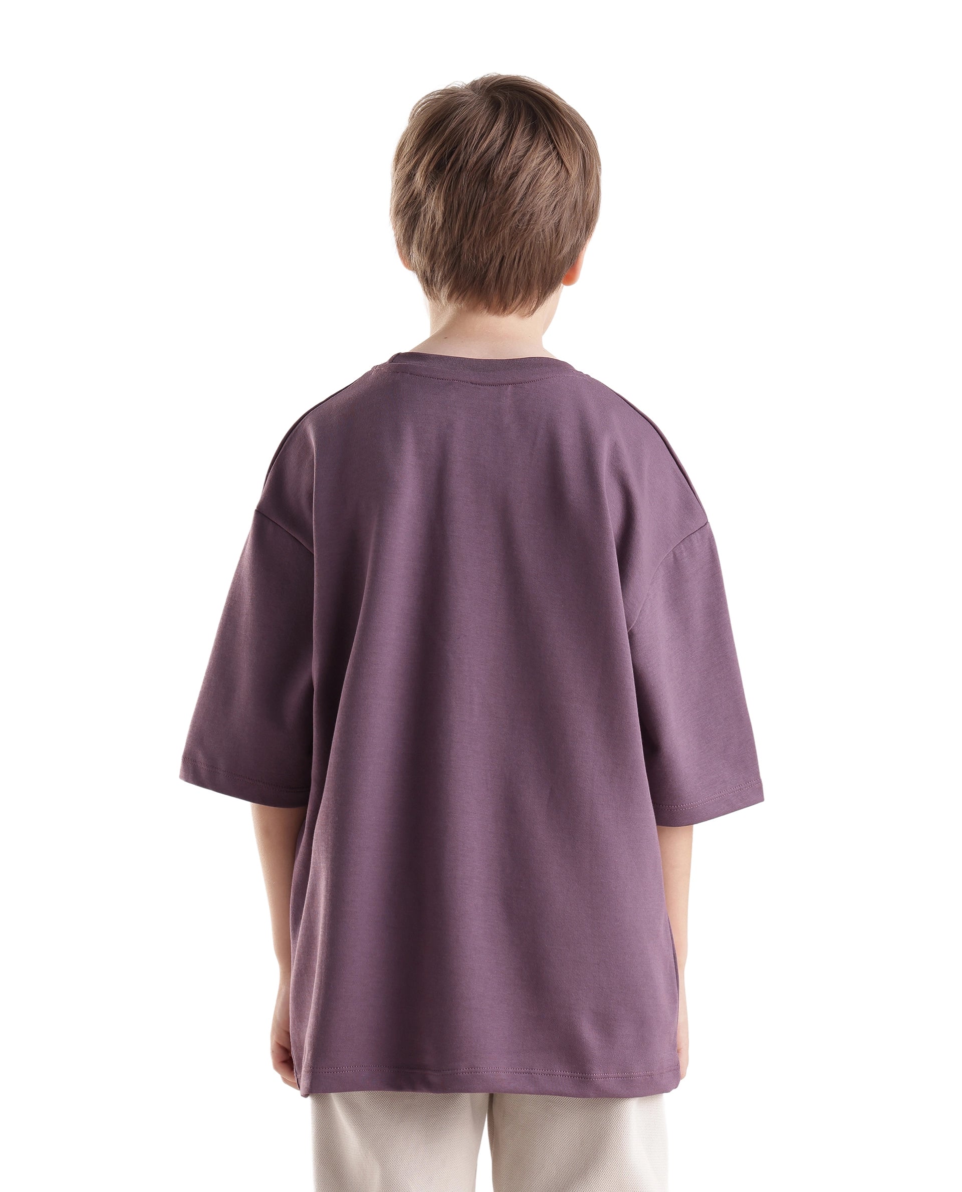 Rare Ones Kids Vint26-K Dusky Pink Cotton Blend Fabric Pull-On Closure Oversized Fit T-Shirt