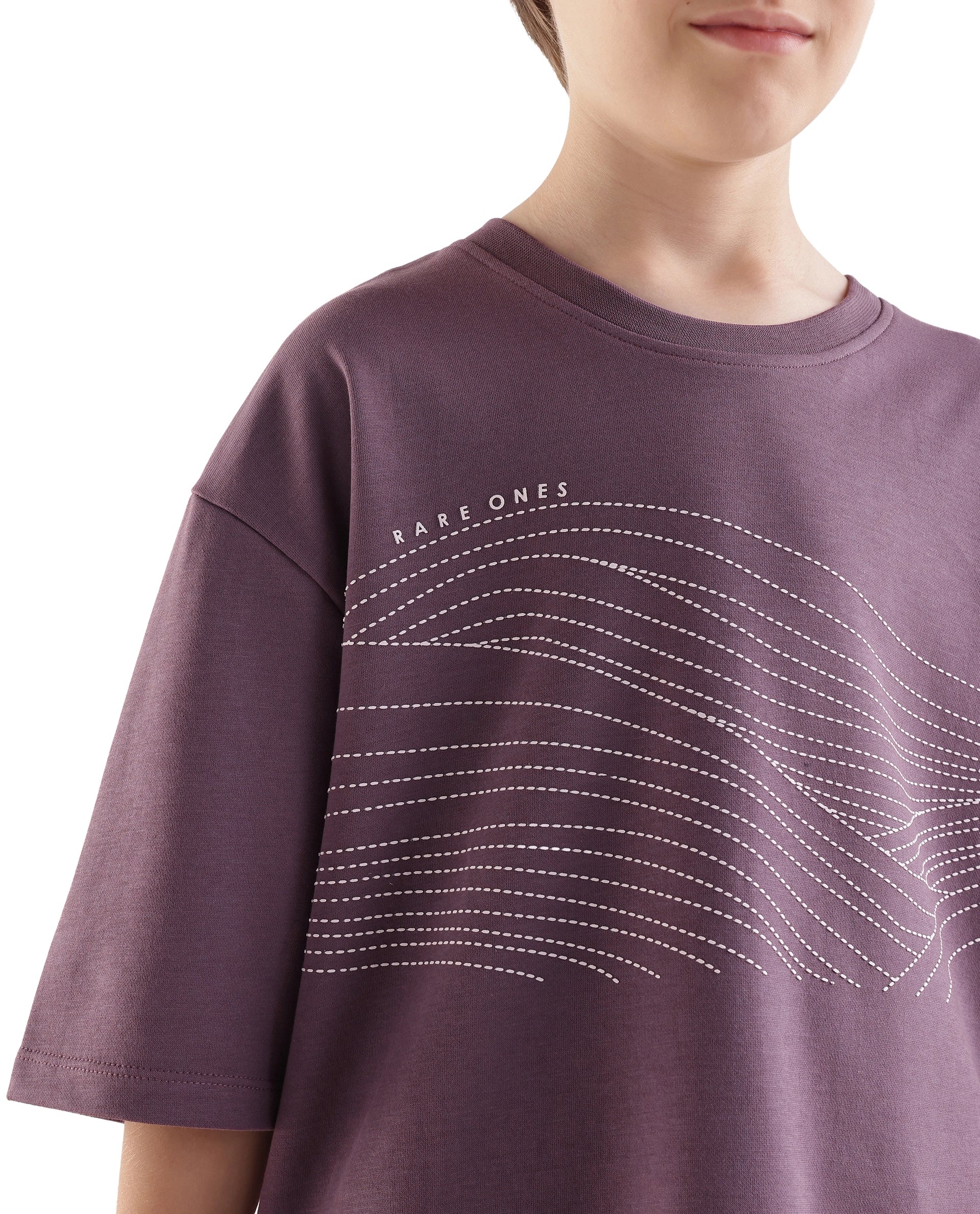 Rare Ones Kids Vint26-K Dusky Pink Cotton Blend Fabric Pull-On Closure Oversized Fit T-Shirt