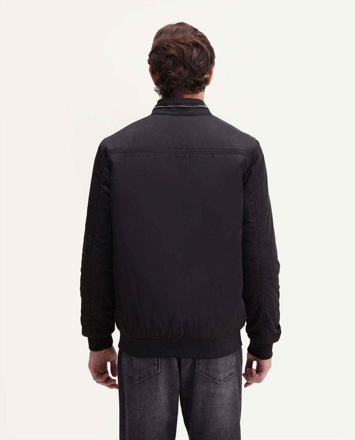 Rare Rabbit Men's Royban-26 Primary Black Polyester High Neck Regular Plain Jacket