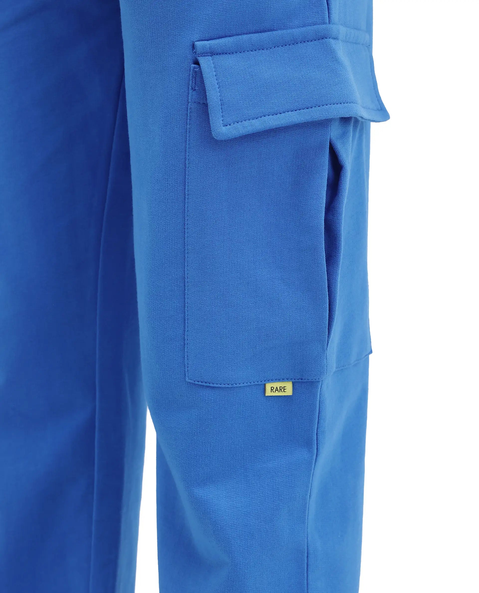 Rare Ones Kids Brody Blue Cotton Fabric Drawstring Closure Regular Plain Track Pant