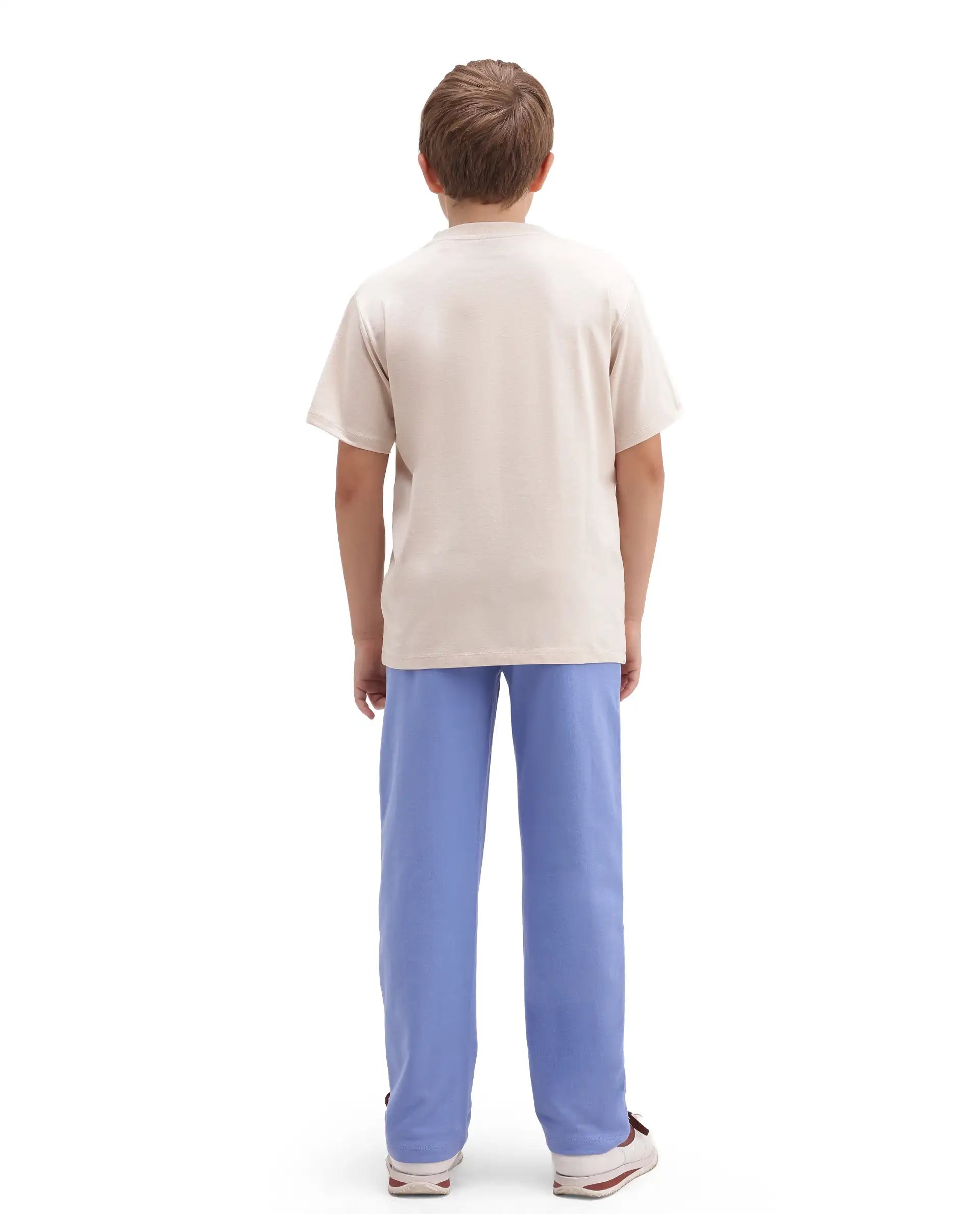Rare Ones Kids Edgar Purple Cotton Fabric Drawstring Closure Regular Plain Track Pant