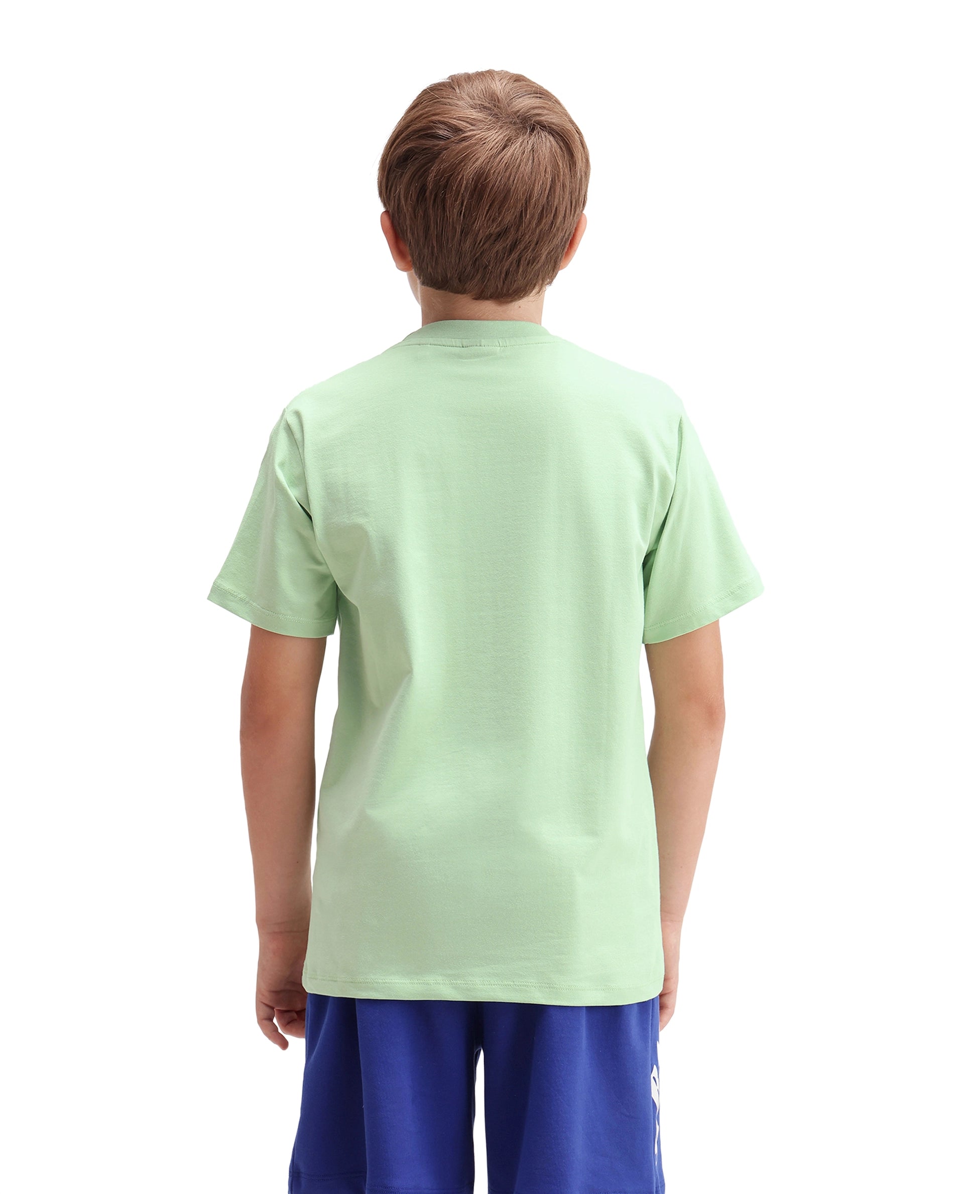 Rare Ones Kids Tome Light Green Cotton Blend Fabric Pull-On Closure Regular Fit Graphic Print T-Shirt