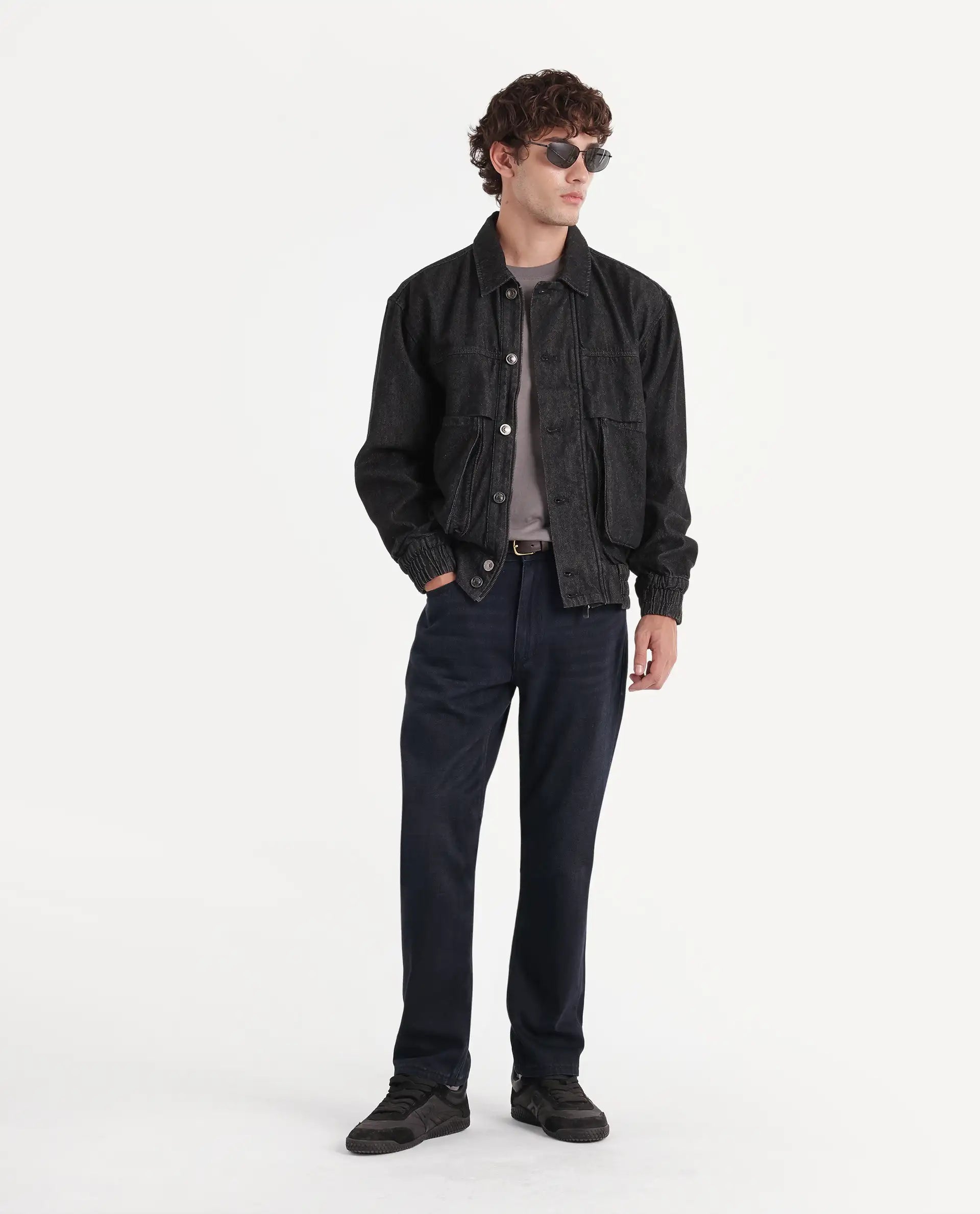Rare Rabbit Men's Indy 26 Dark Navy Cotton Morris Regular Plain Jeans