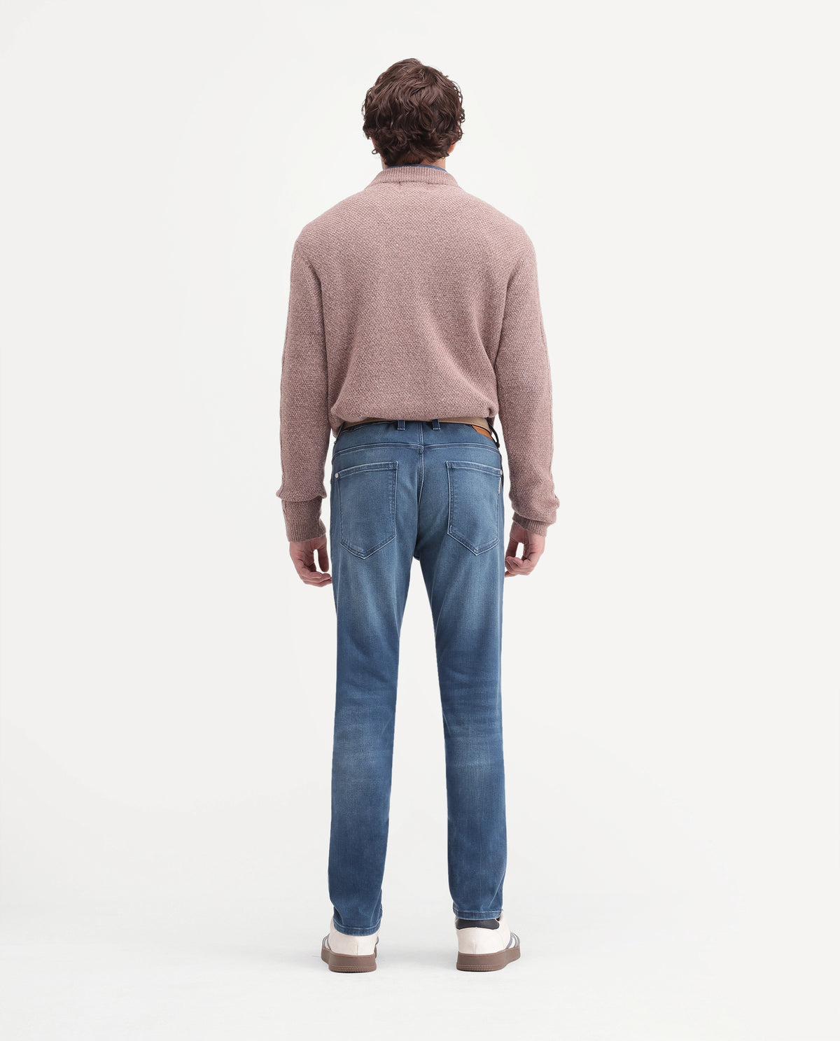 Rare Rabbit Men's Slig 2 Light Blue Cotton Blend Hawk Slim Plain Jeans