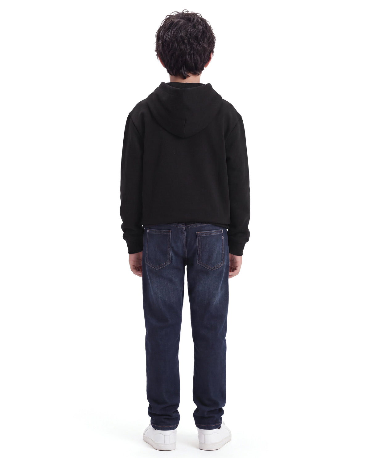 Rare Ones Kids Martin Dark Blue Cotton Blend Fabric Button And Zip Closure Regular Fit Plain Jeans