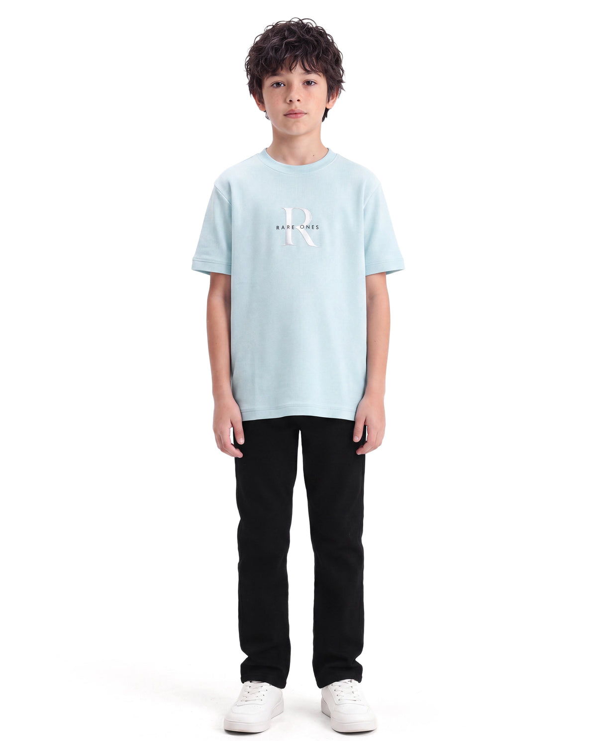 Rare Ones Kids Enom Black Cotton Fabric Relaxed Fit Plain Jeans