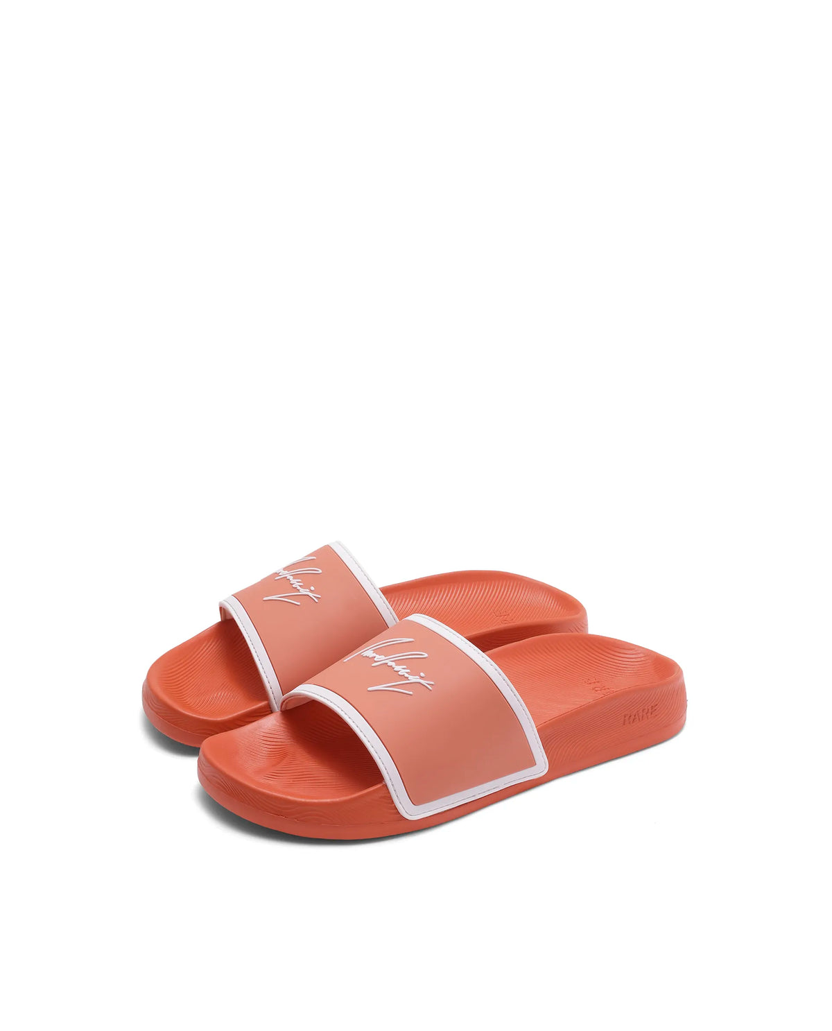 Rarez Mens Reff Orange/Beige Synthetic Material Regular Typography Print Sandal