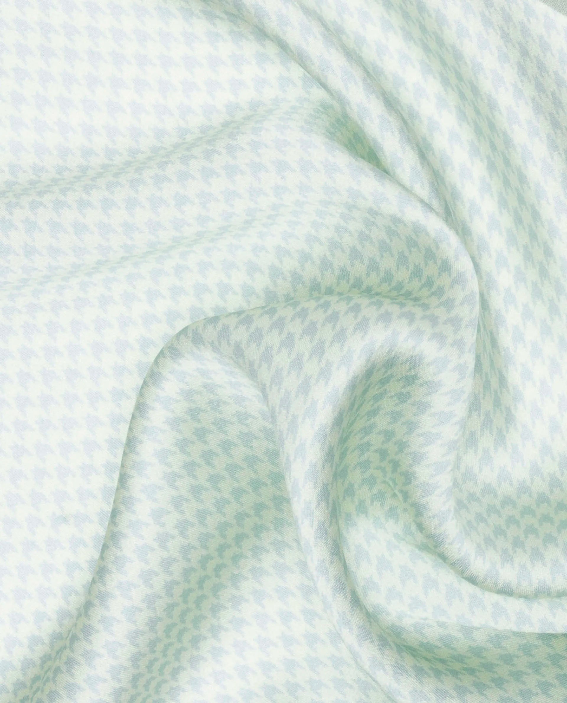 Rare Rabbit Men's Cann Off White Silk Fabric Houndstooth Print Pocket Square