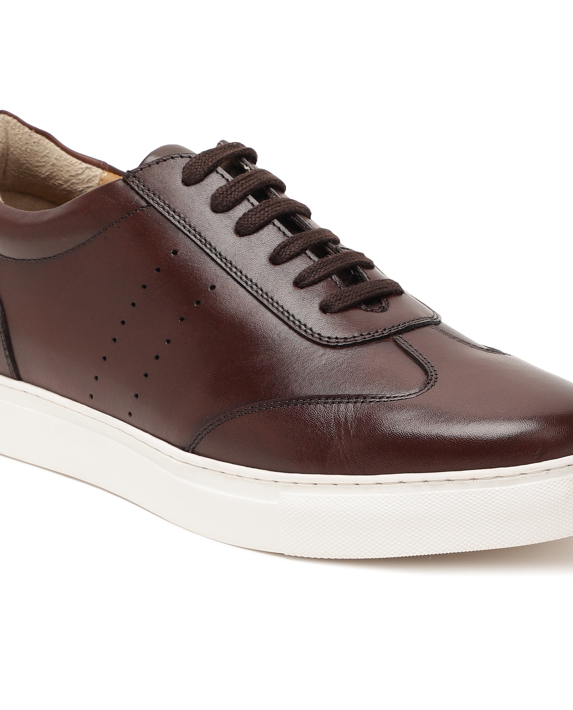 Rare Rabbit Men's Sterre 1 Brown Classic Oxford Styled Low-Top Sneakers Shoes