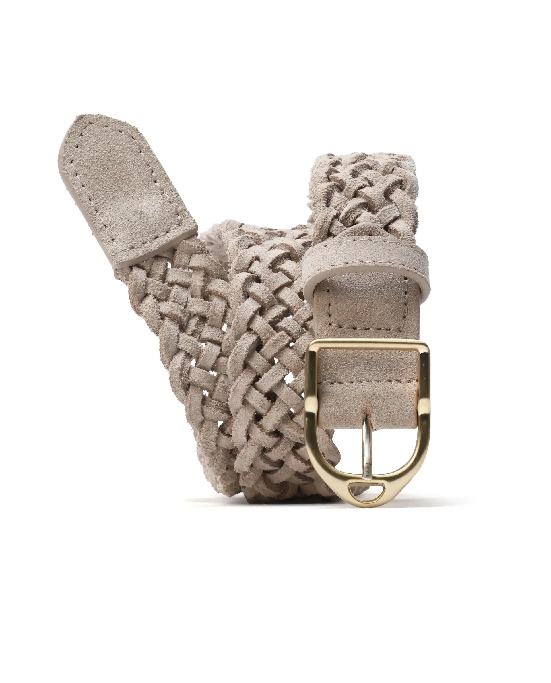 Rare Rabbit Men Aegis Beige Leather Belt
