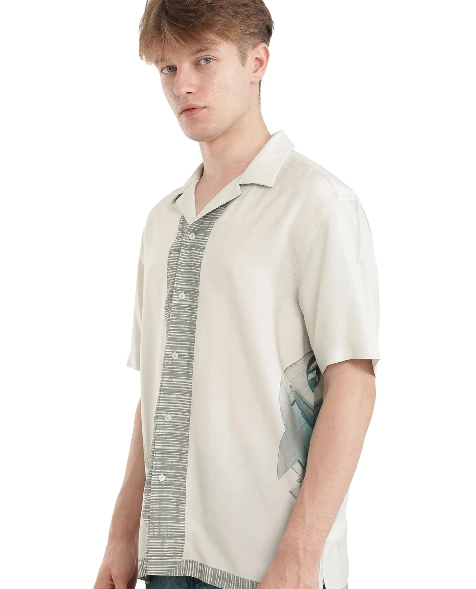 Rare Rabbit Men Aeron Pastel Green Viscose Fabric Printed Shirt