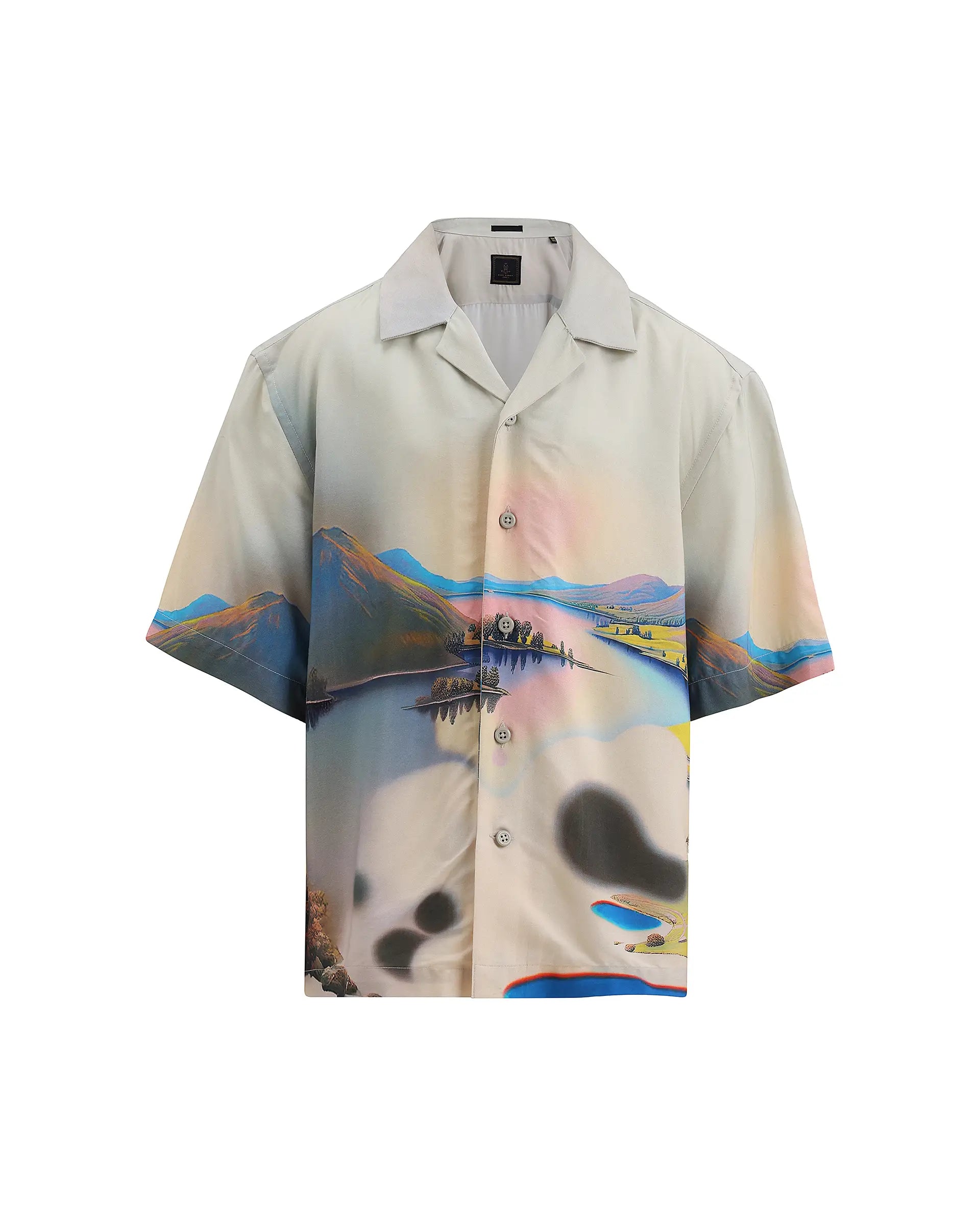 Rare Ones Kids Afix-K Light Yellow Viscose Rayon Fabric Button Closure Digital Print Boxy Fit Shirt