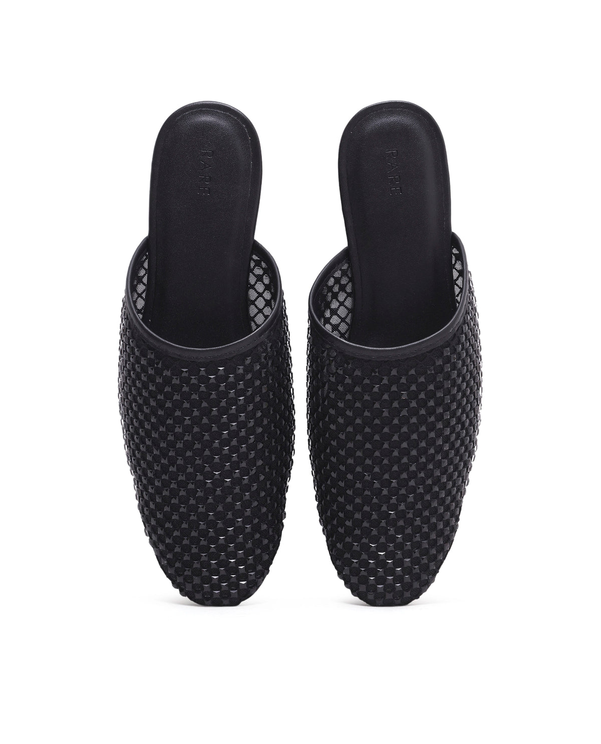 Rarez Women's Aira Black Micro Fiber & Mesh Low Flats