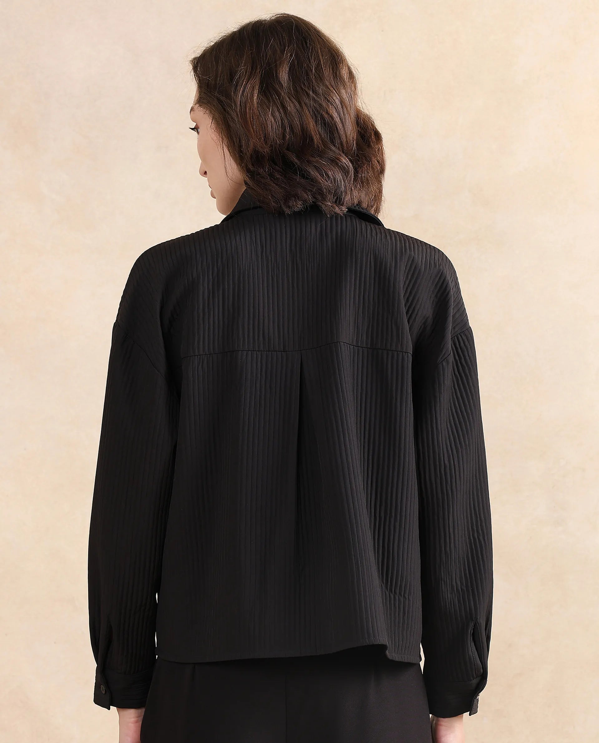Rareism Women Albury Black Plain Jacket