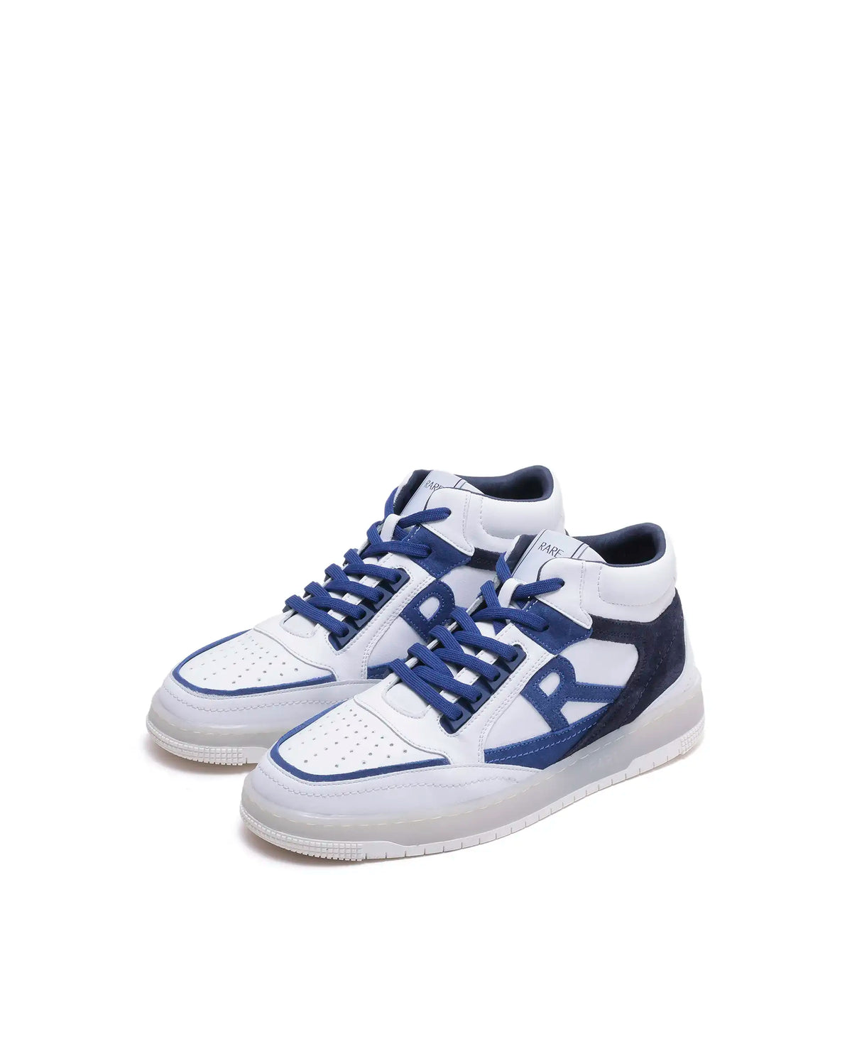 Rarez Men's Amur Hi Primary White/Blue Microfiber Sneaker