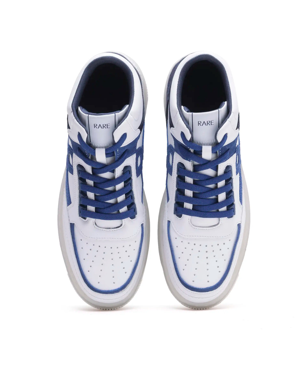 Rarez Men's Amur Hi Primary White/Blue Microfiber Sneaker