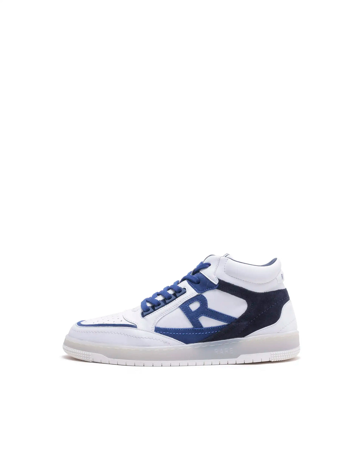 Rarez Men's Amur Hi Primary White/Blue Microfiber Sneaker
