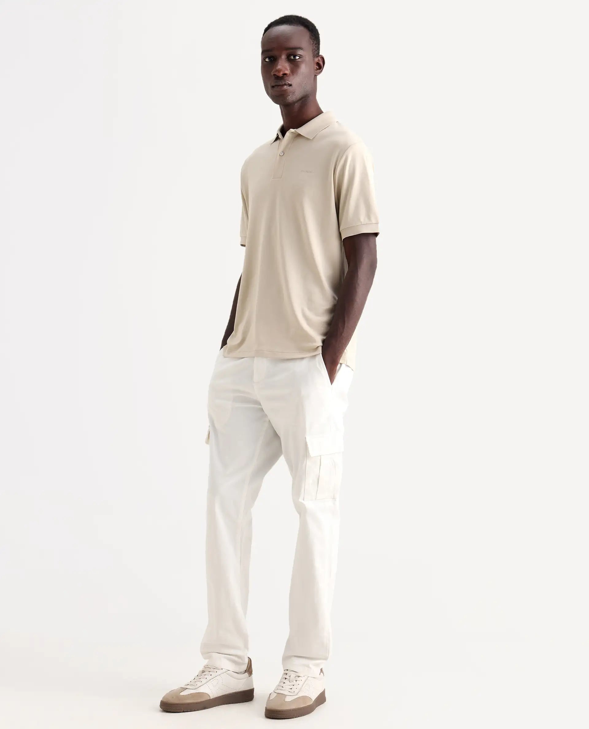 Rare Rabbit Men's Apex Light White Linen Plain Regular Fit Trouser