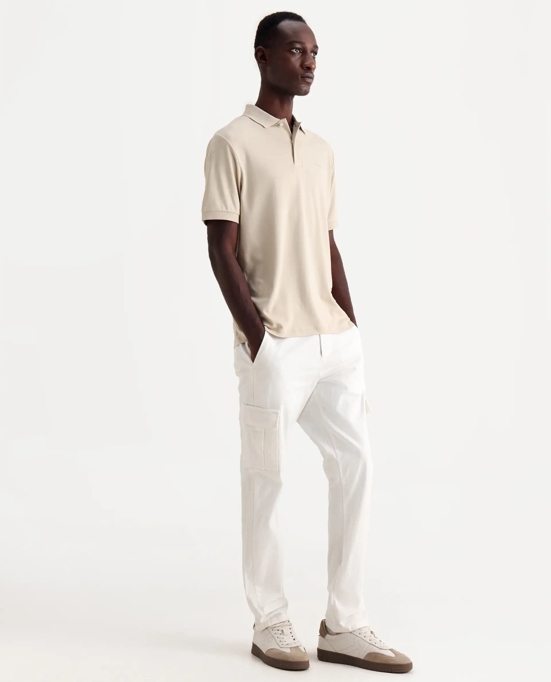 Rare Rabbit Men's Apex Light White Linen Plain Regular Fit Trouser