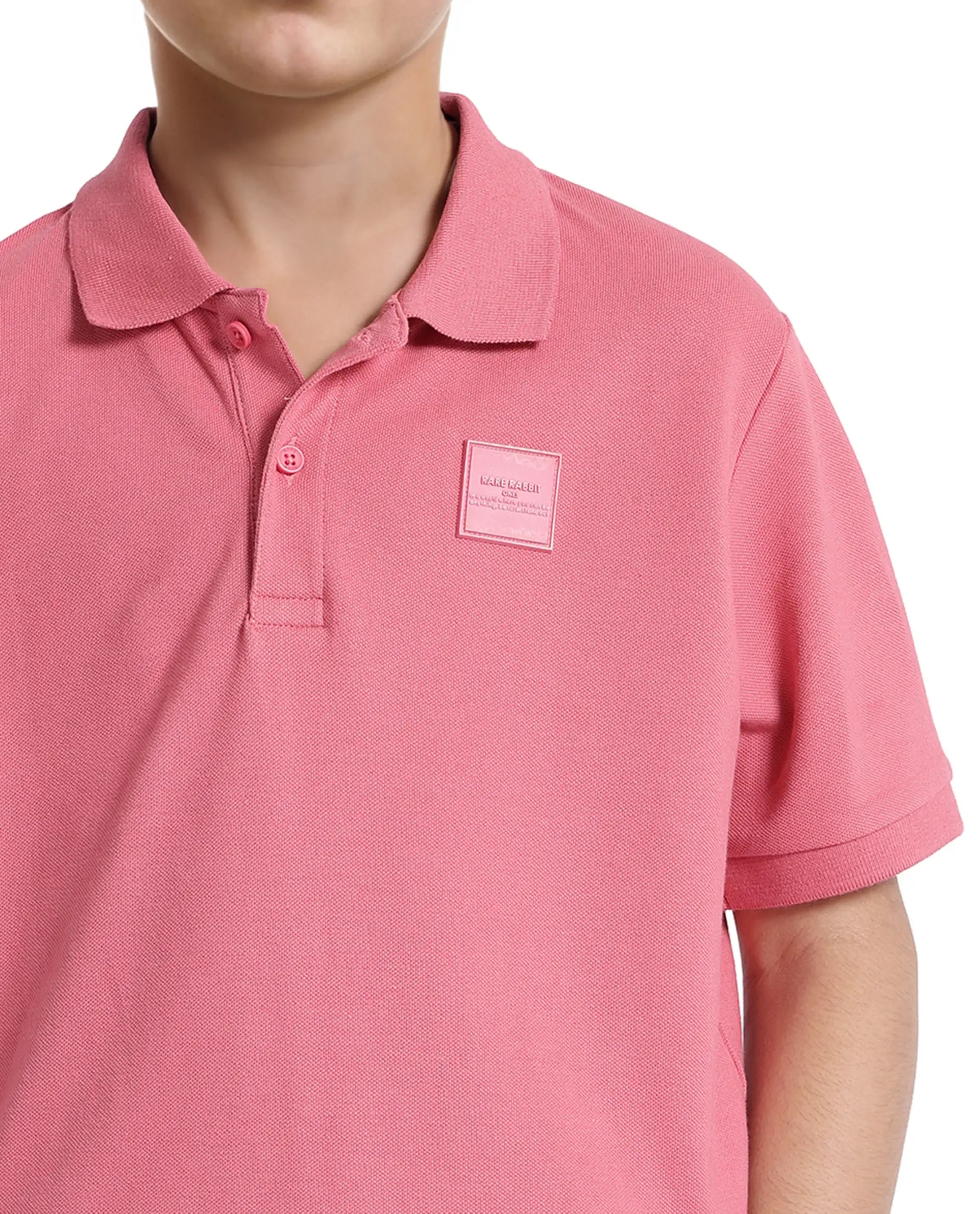 Rare Ones Kids Aran Pink Cotton Short Sleeve Polo Neck Applique Polo