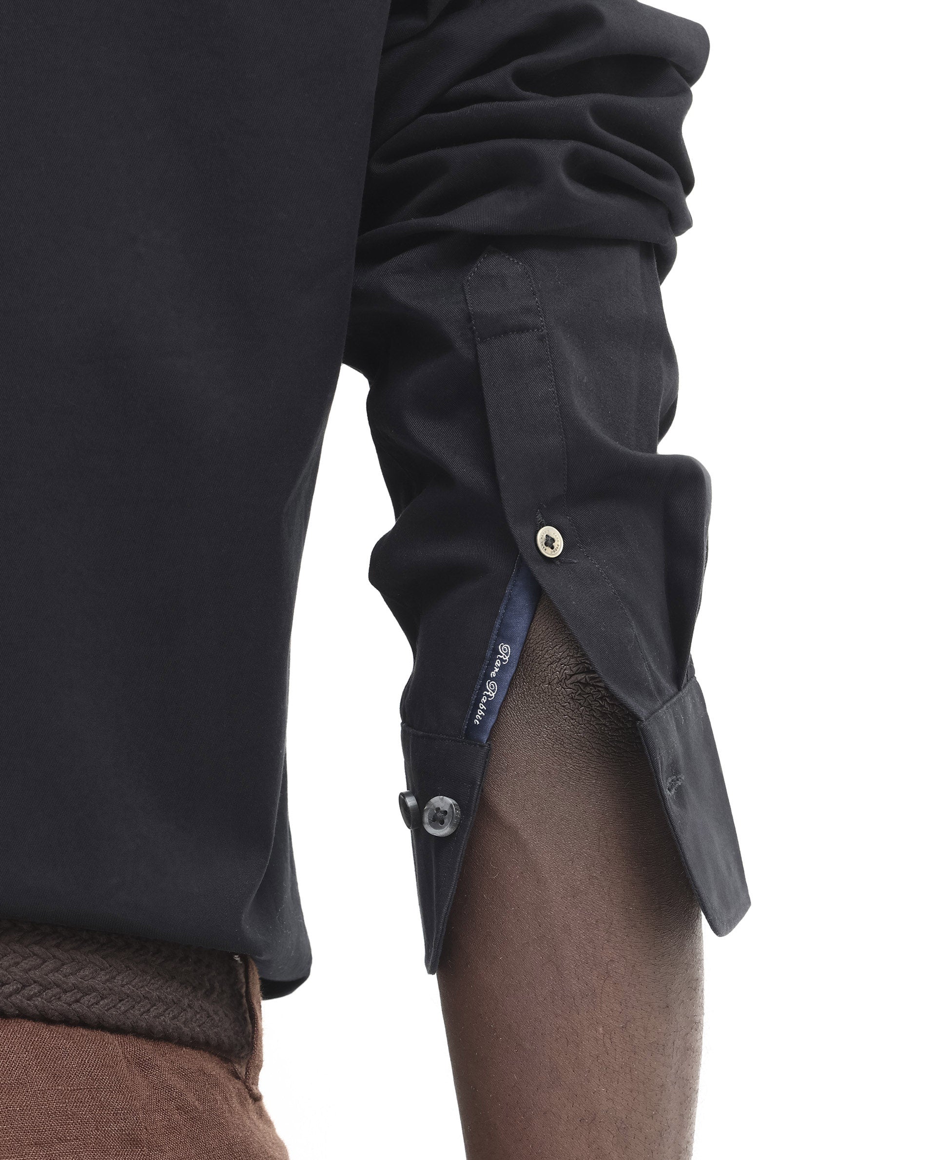 Rare Rabbit Men's Arlet Black Cotton Fabric Full Sleeve Regular Fit Solid Shirt